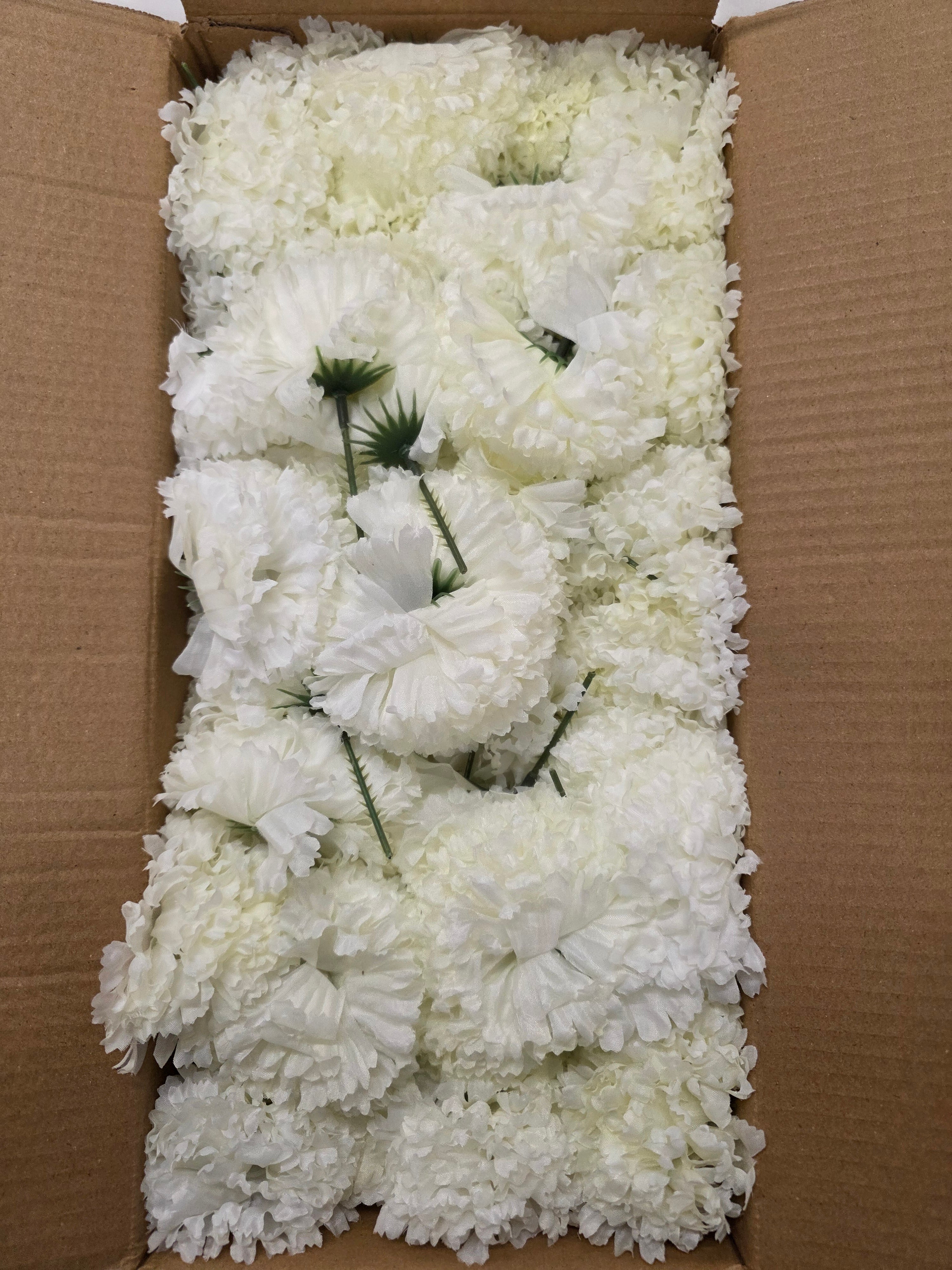 Artificial Carnation Pick Box Ivory X144