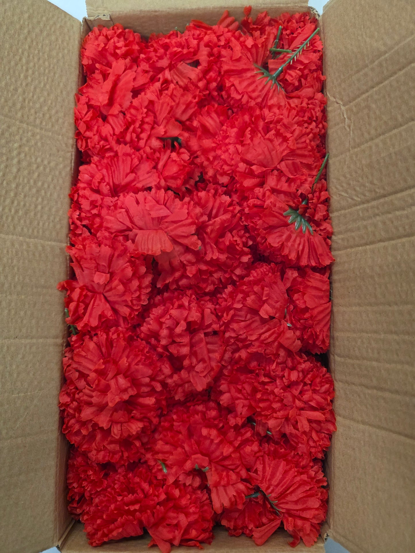 Artificial Carnation Pick Box Red X144