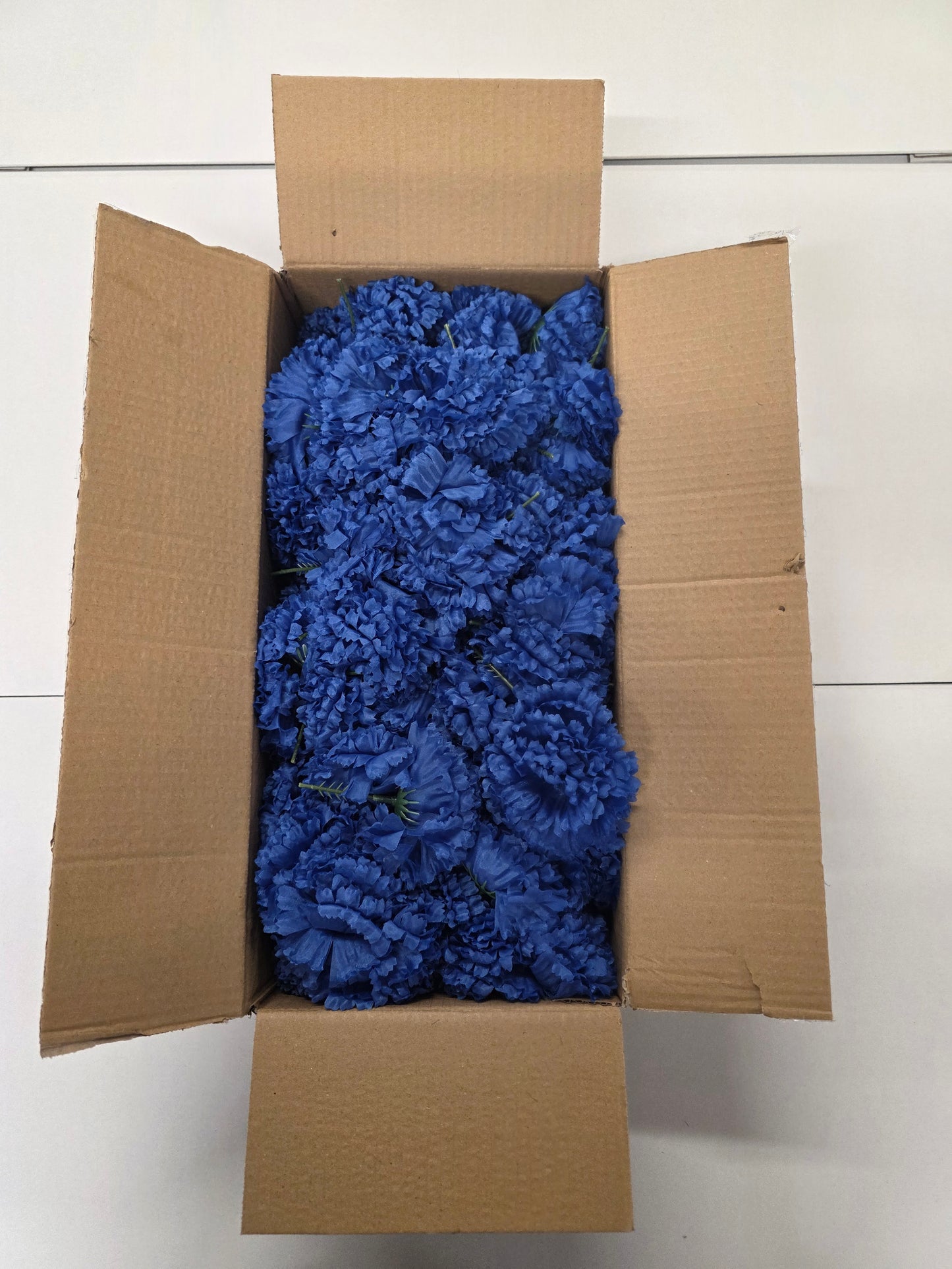 Artificial Carnation Pick Box Royal Blue X144