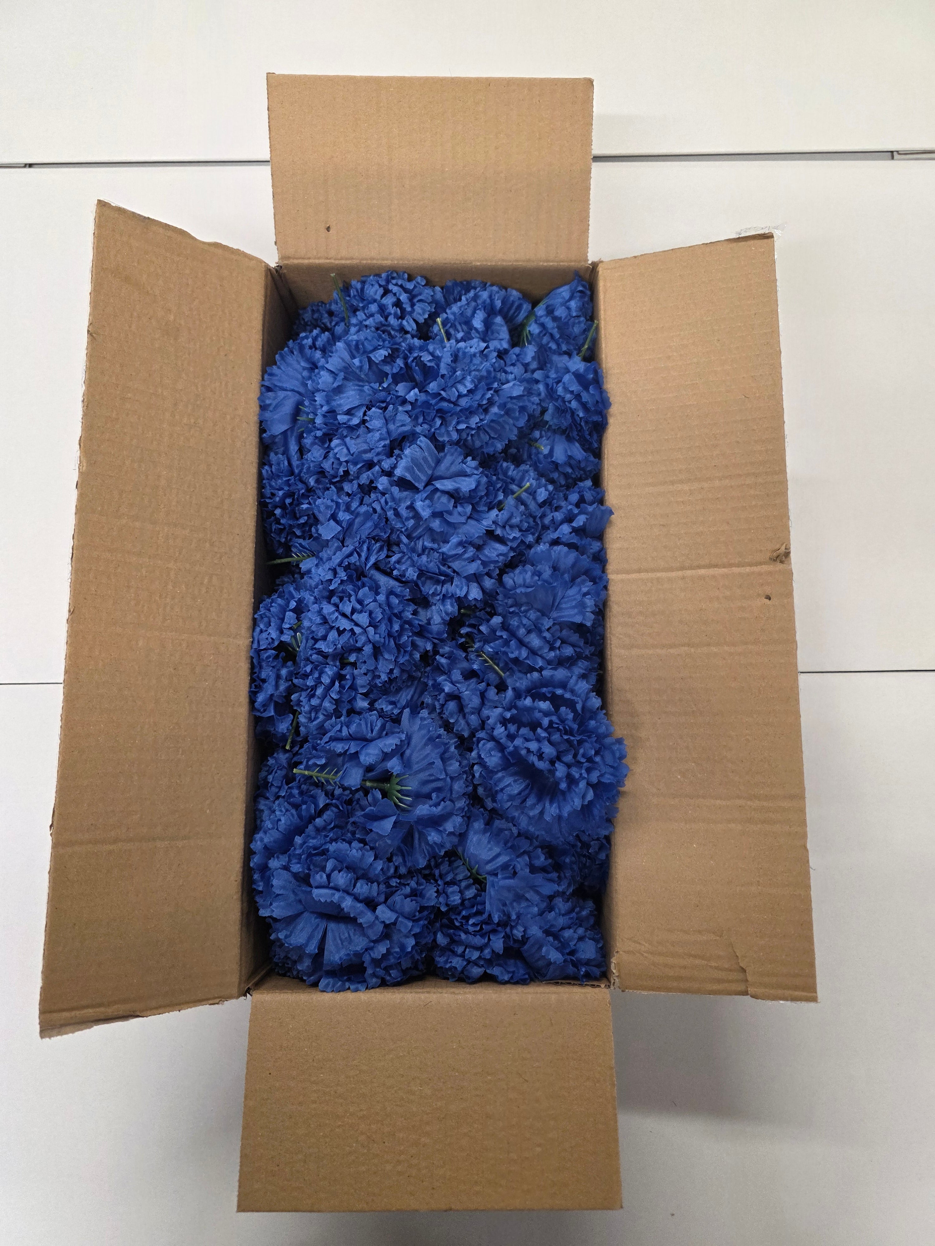Artificial Carnation Pick Box Royal Blue X144