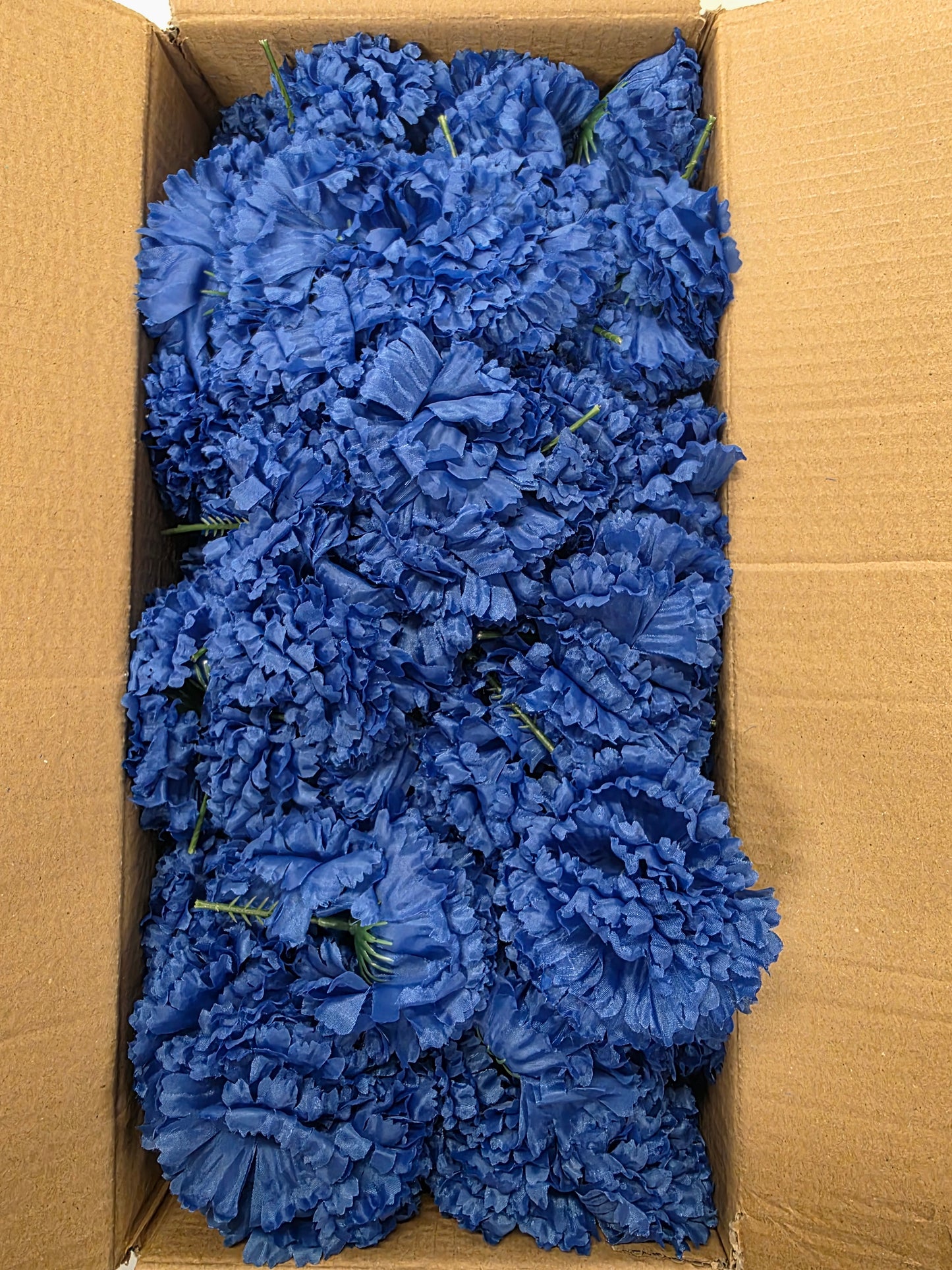 Artificial Carnation Pick Box Royal Blue X144