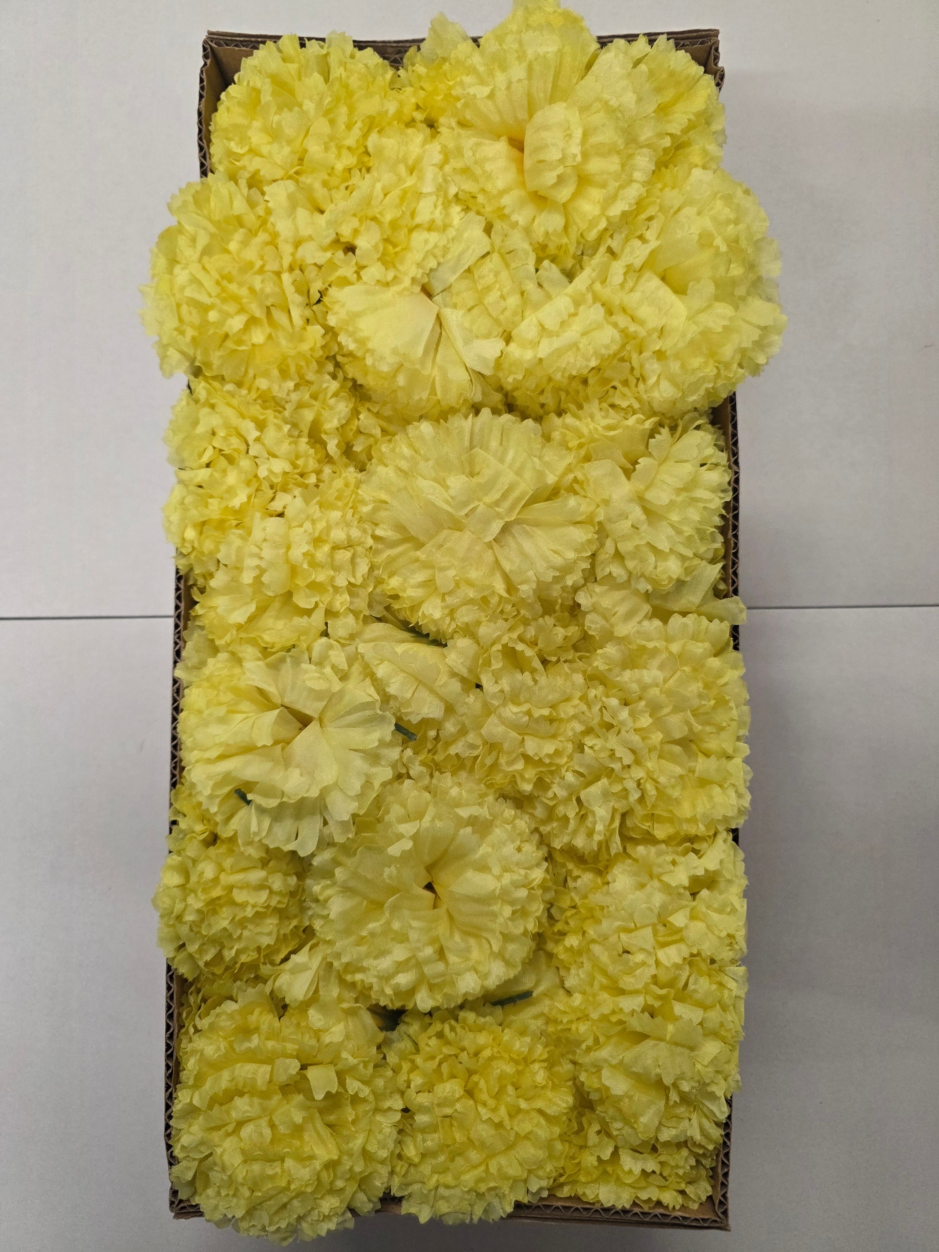 Artificial Carnation Pick Box Yellow X144