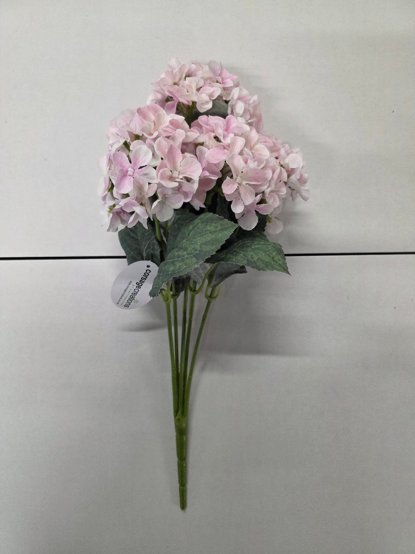 Artificial Hydrangea Bush Light Pink 43cm