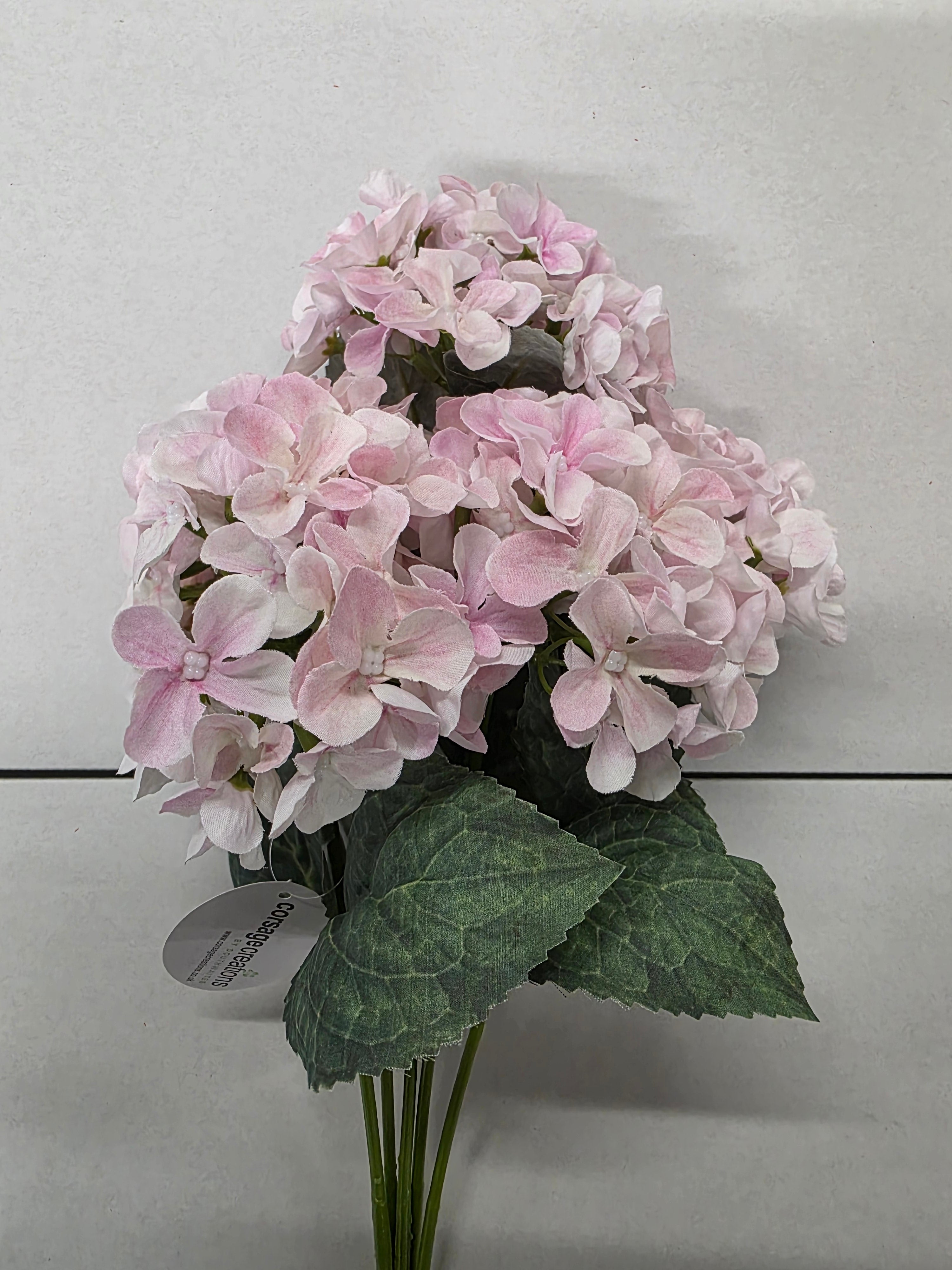 Artificial Hydrangea Bush Light Pink 43cm