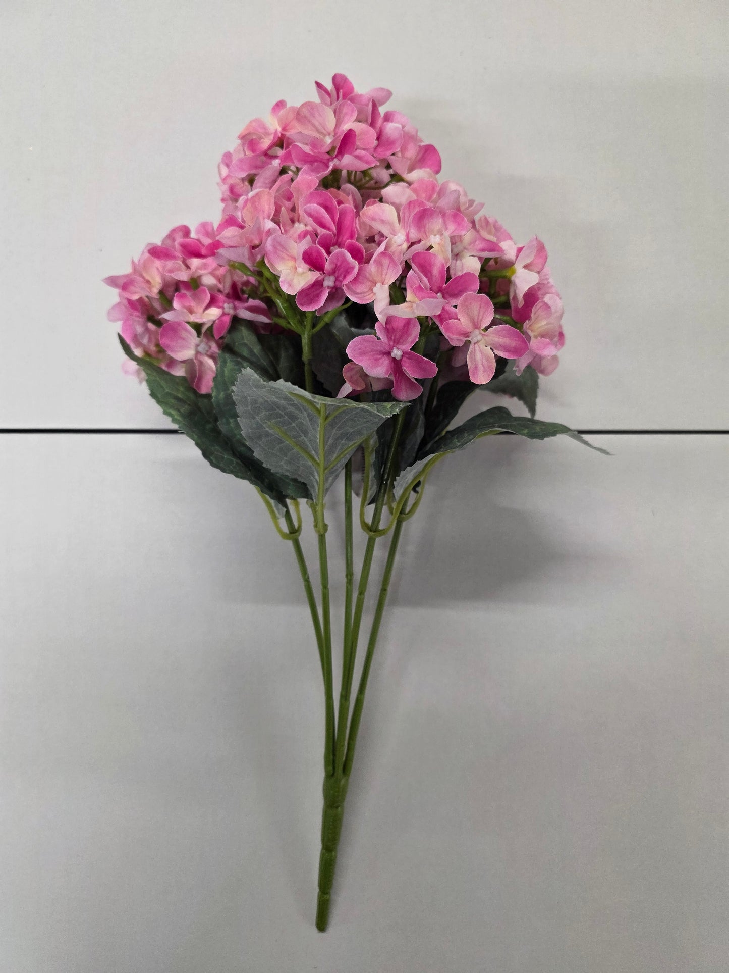 Artificial Hydrangea Bush Pink 43cm