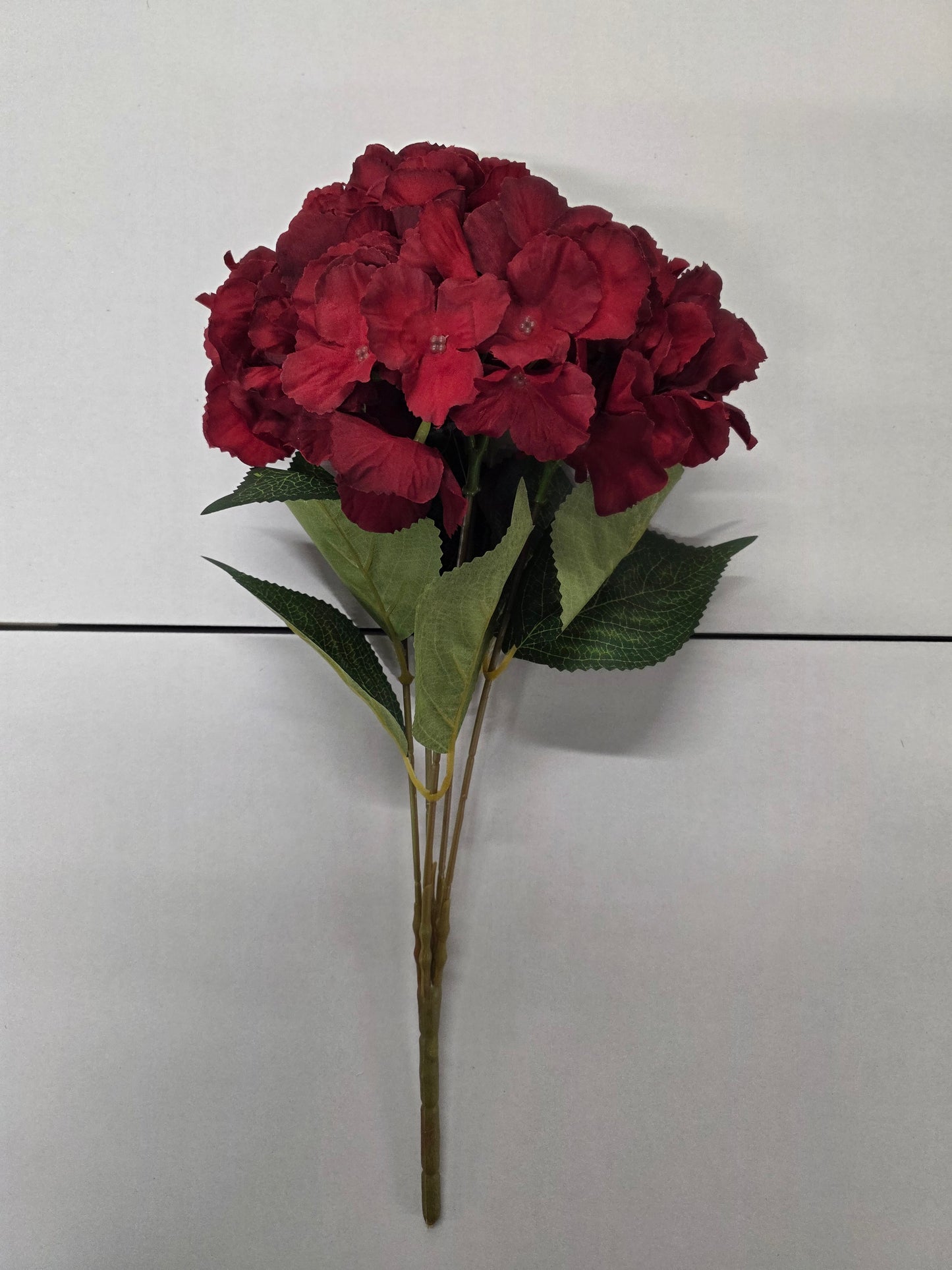 Artificial Hydrangea Bush Red (PACK OF 2)