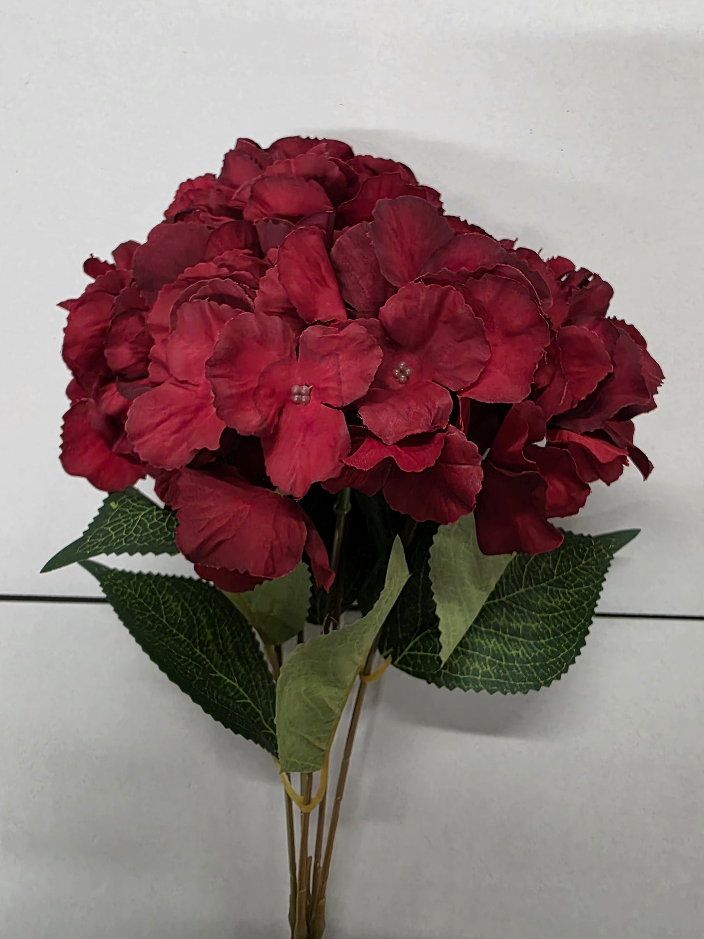 Artificial Hydrangea Bush Red (PACK OF 2)