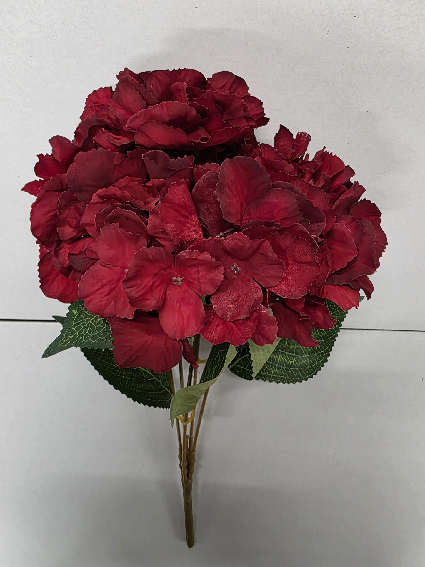 Artificial Hydrangea Bush Red (PACK OF 2)