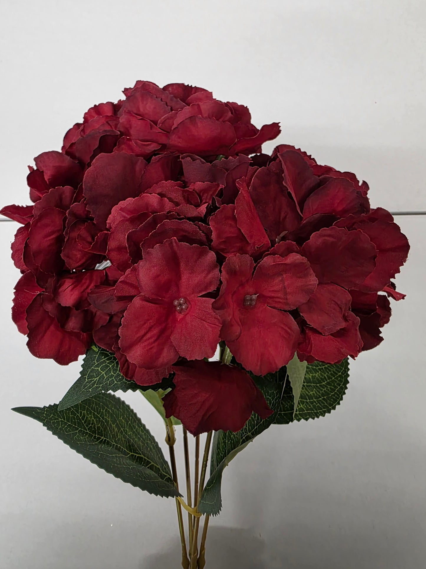 Artificial Hydrangea Bush Red (PACK OF 2)