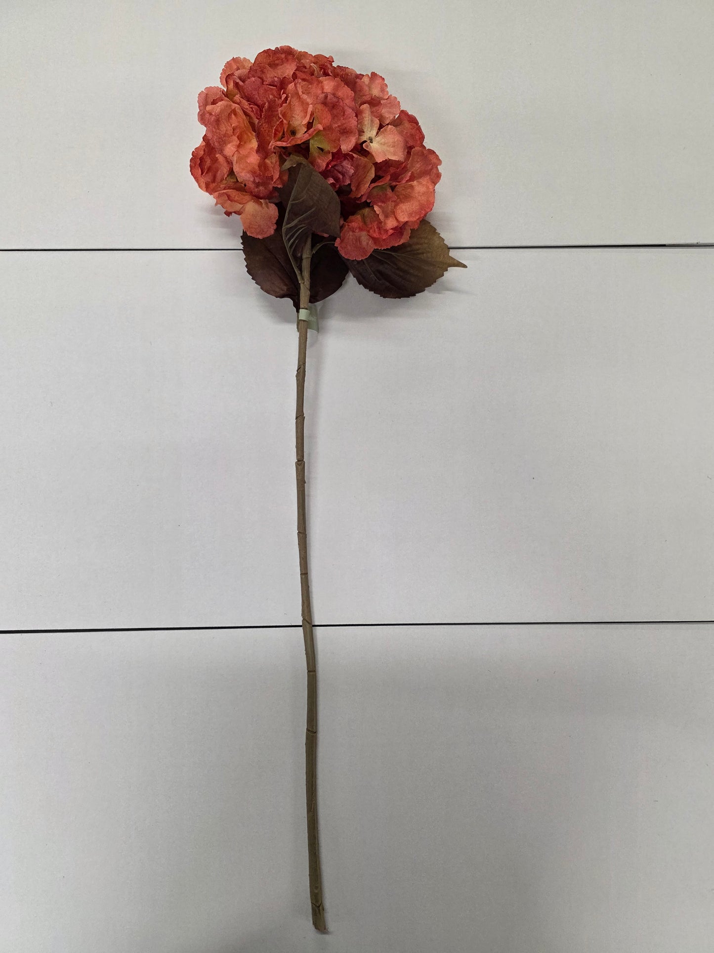 Artificial Hydrangea Stem 80cm Coral