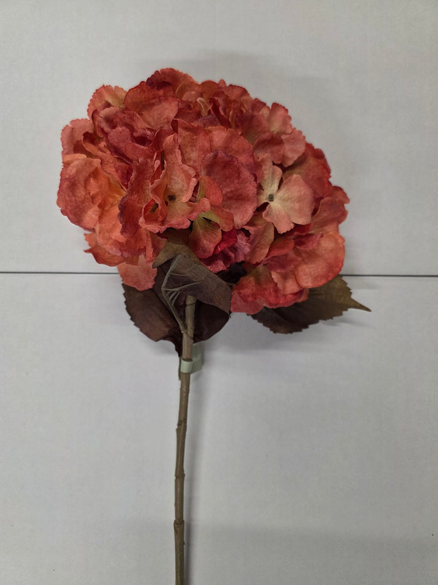 Artificial Hydrangea Stem 80cm Coral