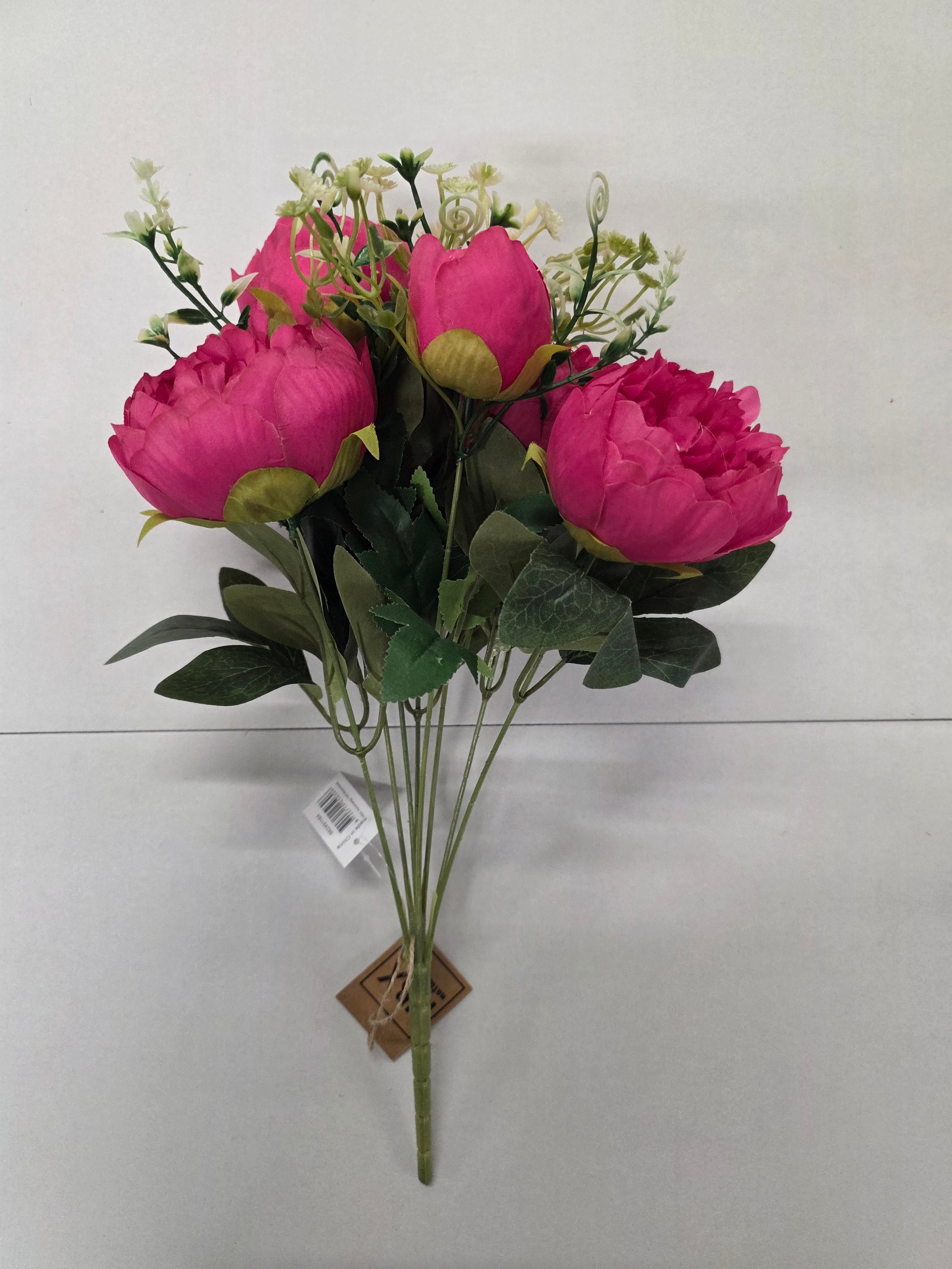 Artificial Bouquet Peony Cerise