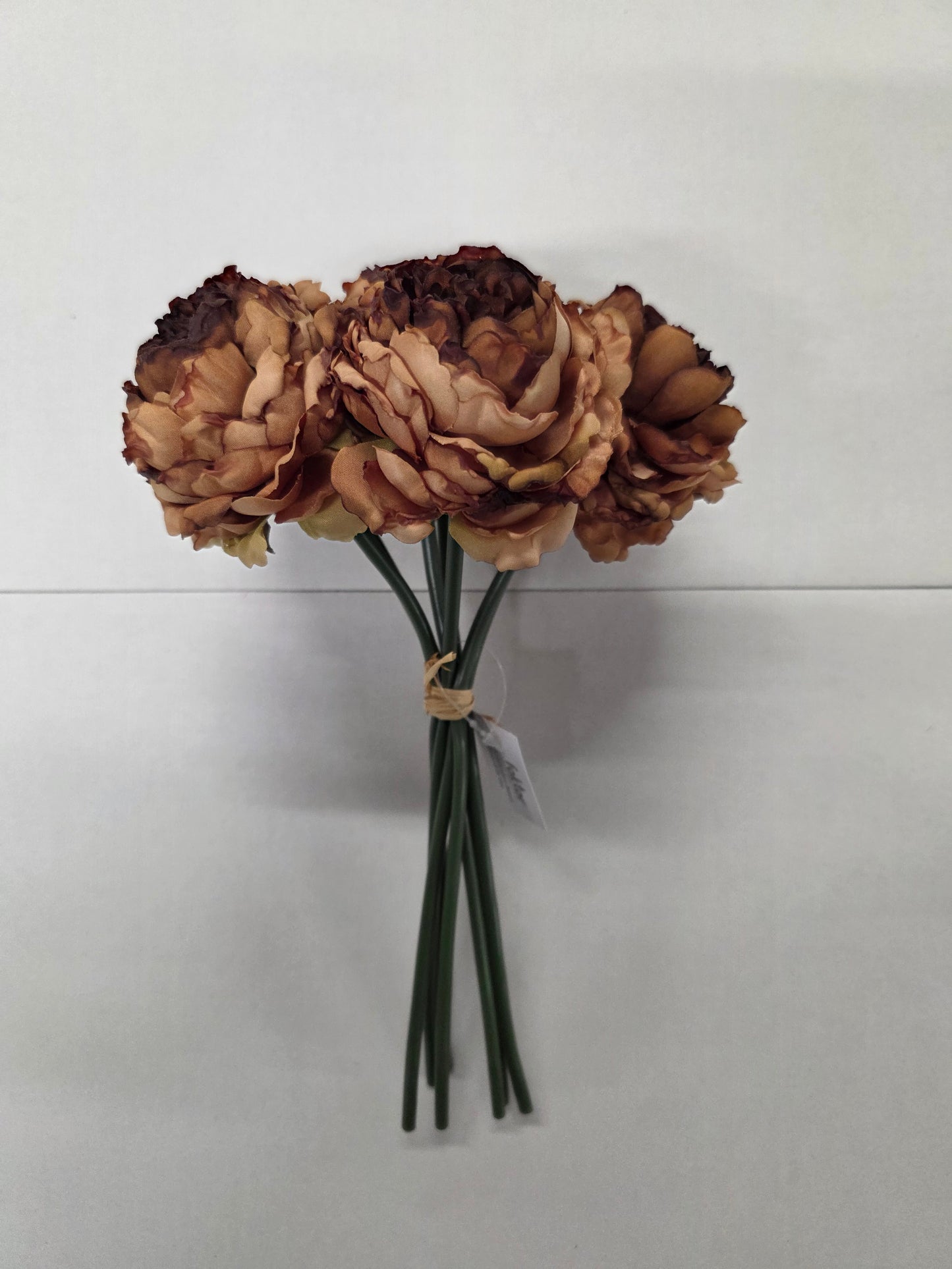 Artificial Peony Bouquet X 7 Brown