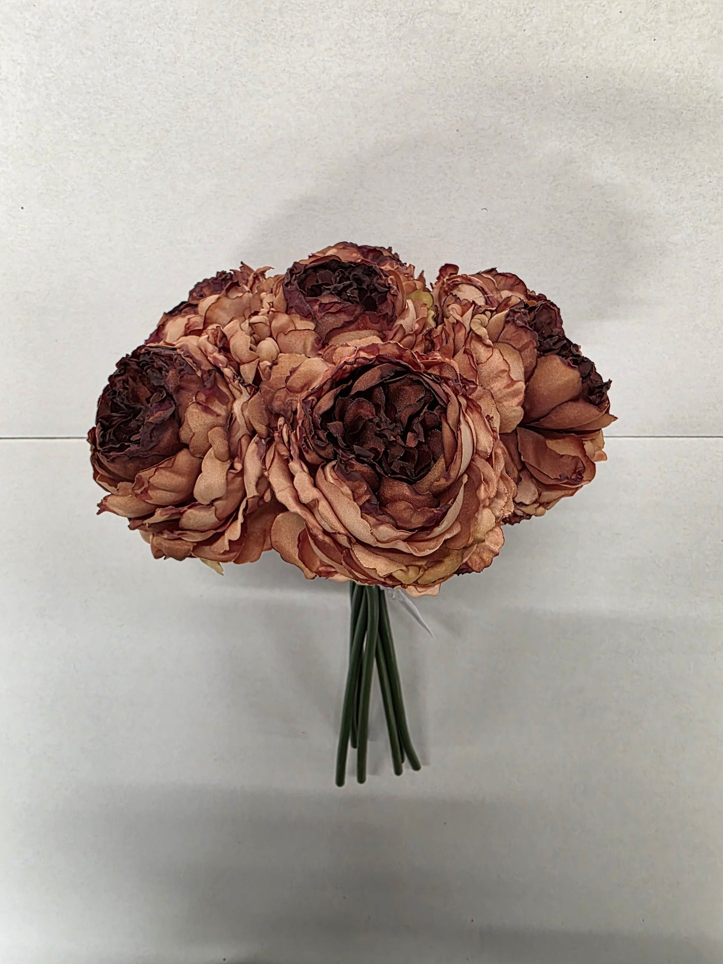 Artificial Peony Bouquet X 7 Brown