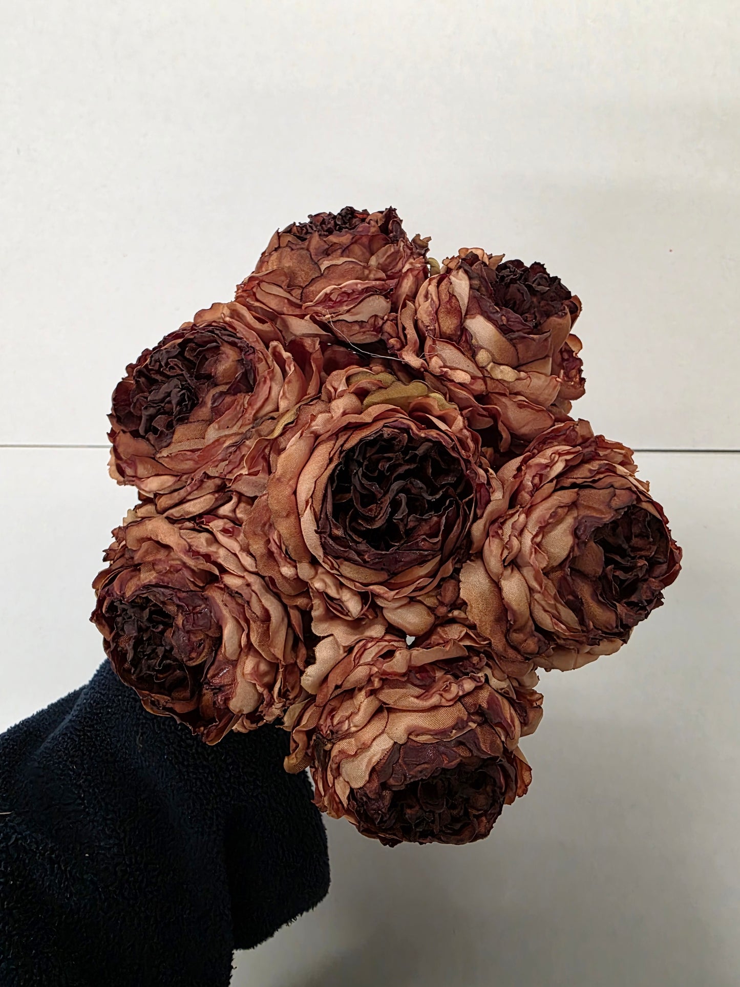 Artificial Peony Bouquet X 7 Brown