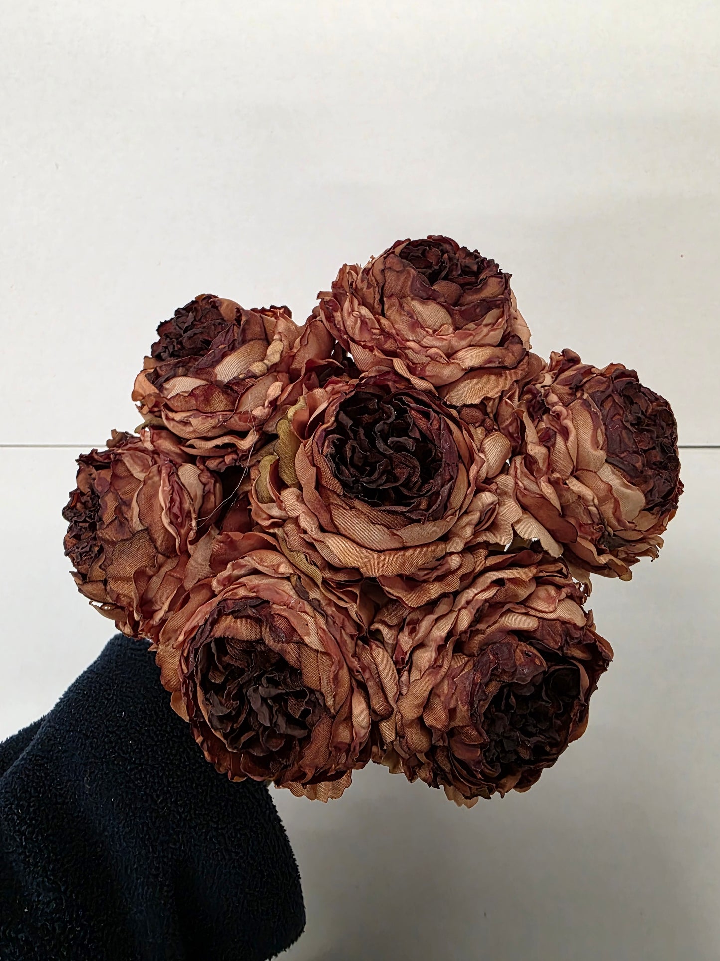 Artificial Peony Bouquet X 7 Brown