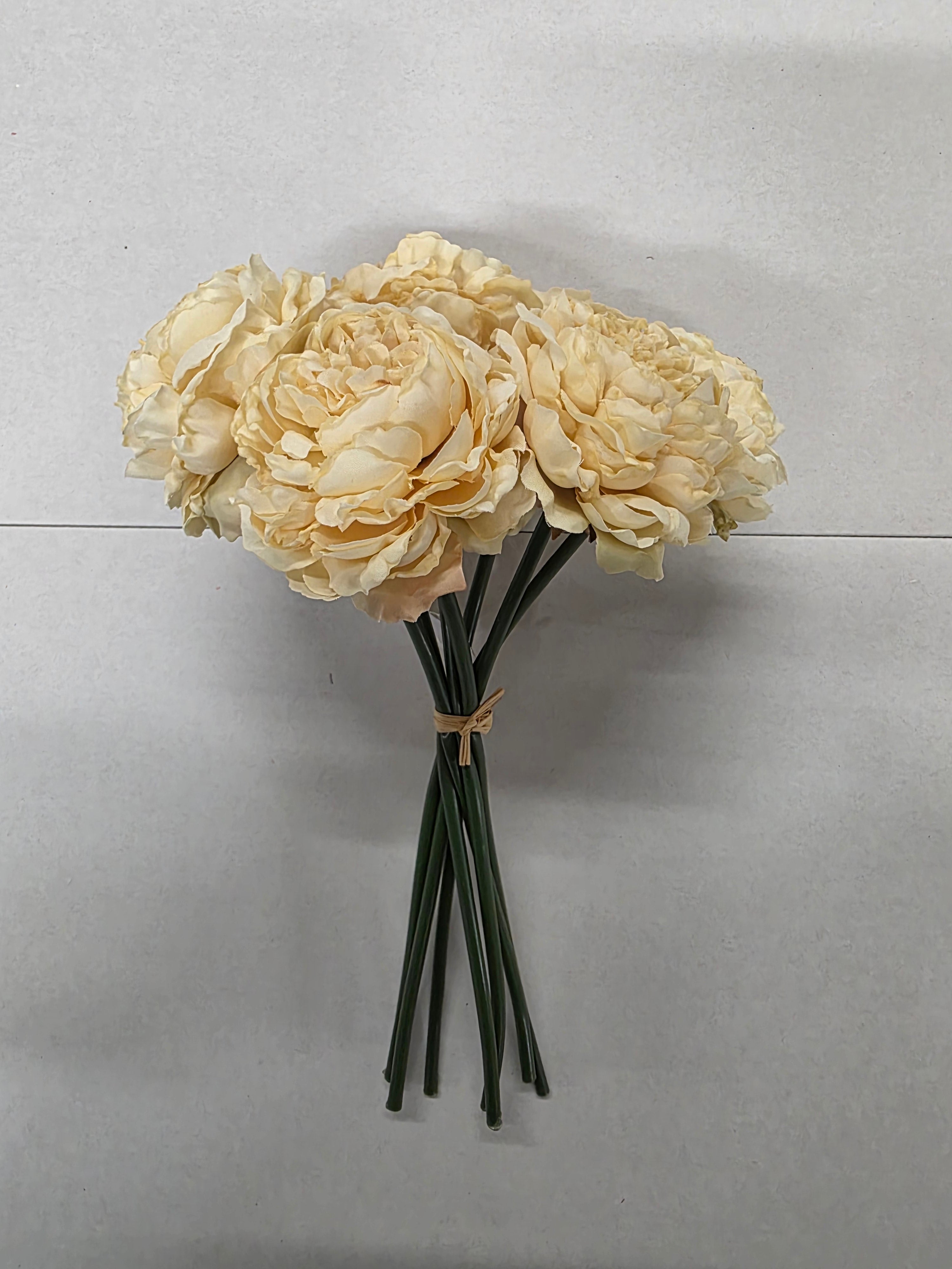 Artificial Peony Bouquet X 7 Lemon