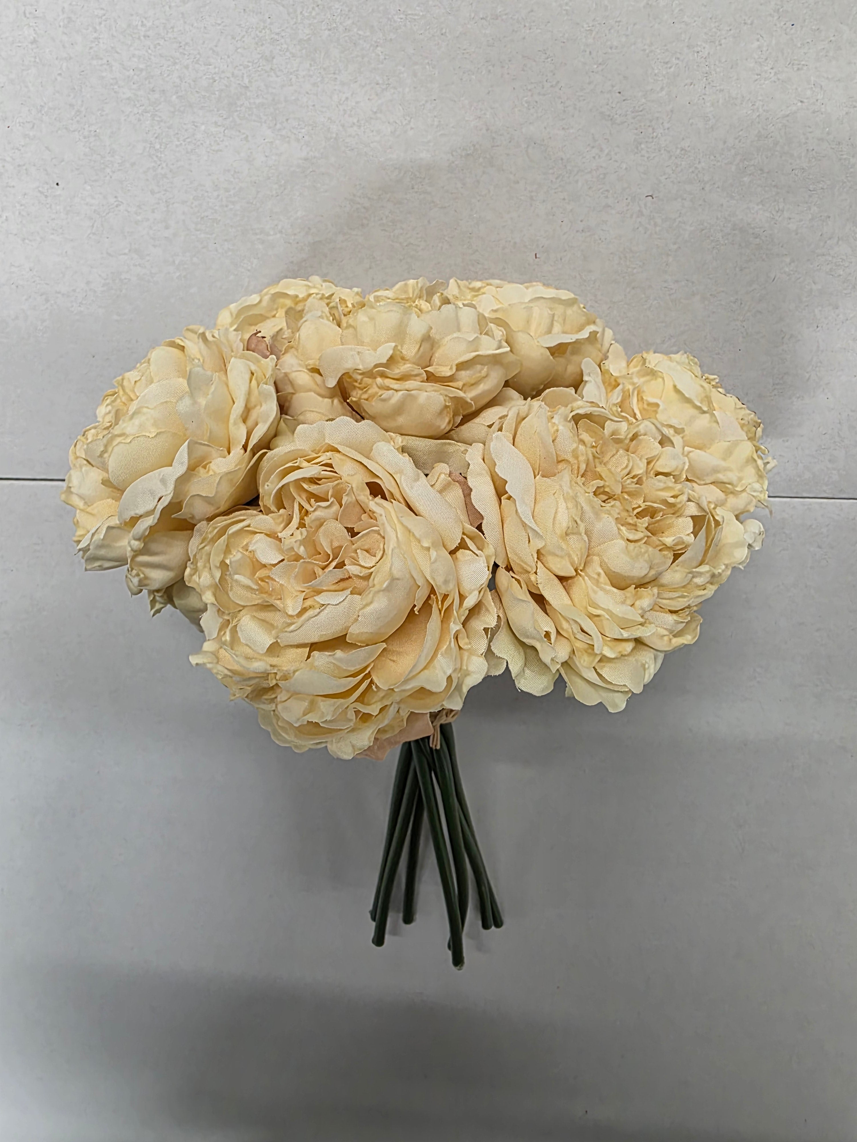 Artificial Peony Bouquet X 7 Lemon