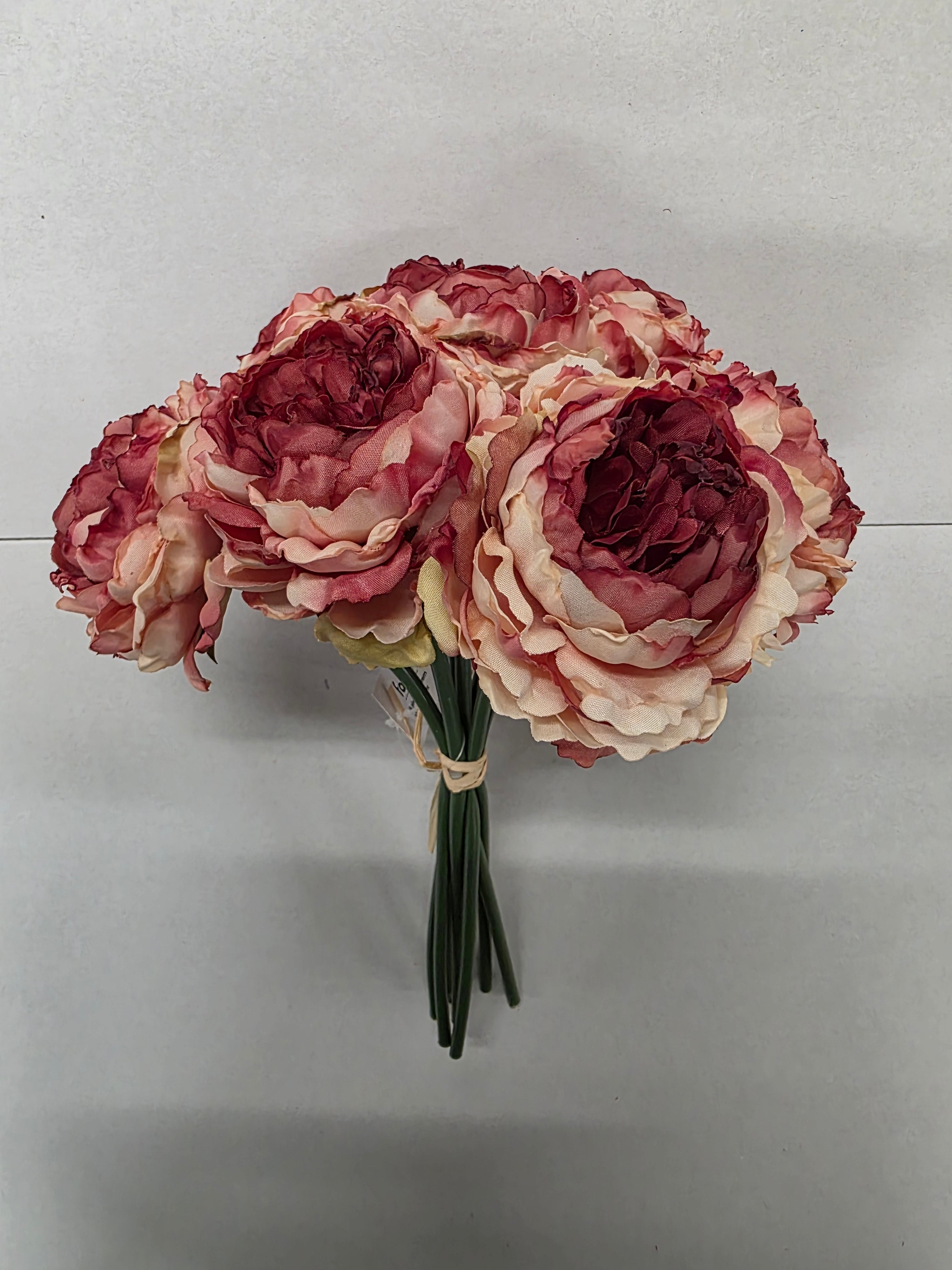 Artificial Peony Bouquet X 7 Pink Coral
