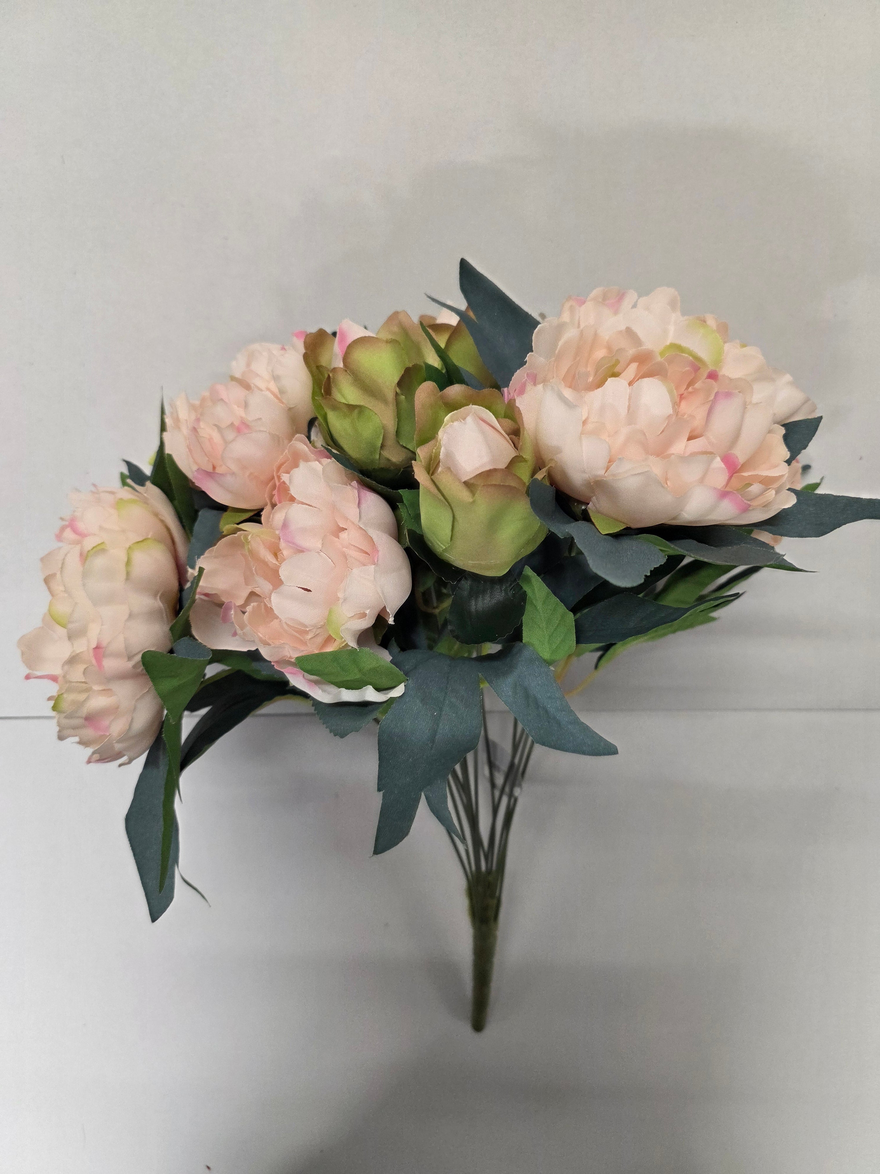 Artificial Peony Bush Coral 48cm