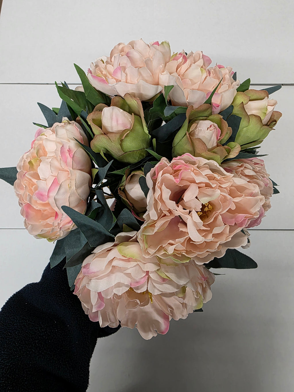 Artificial Peony Bush Coral 48cm