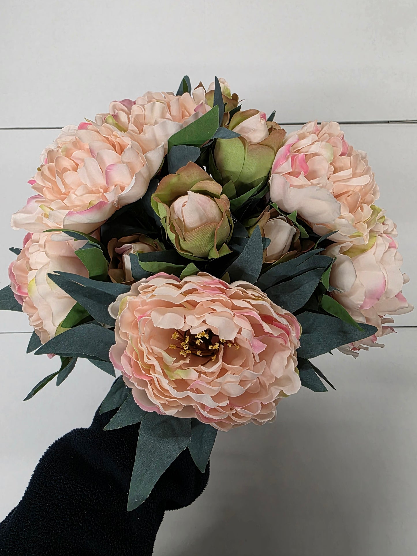 Artificial Peony Bush Coral 48cm