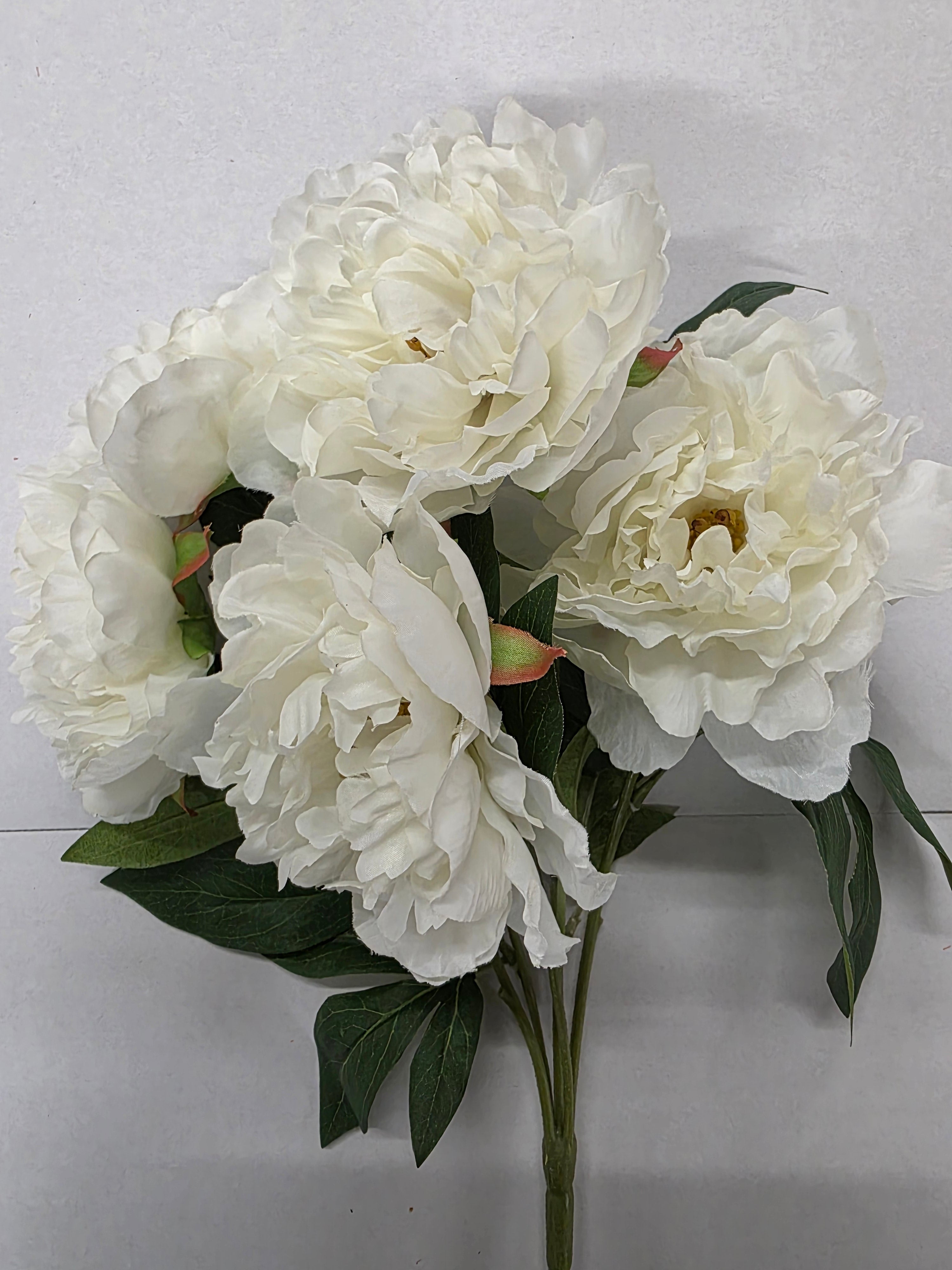 Artificial Peony Bush X5 White