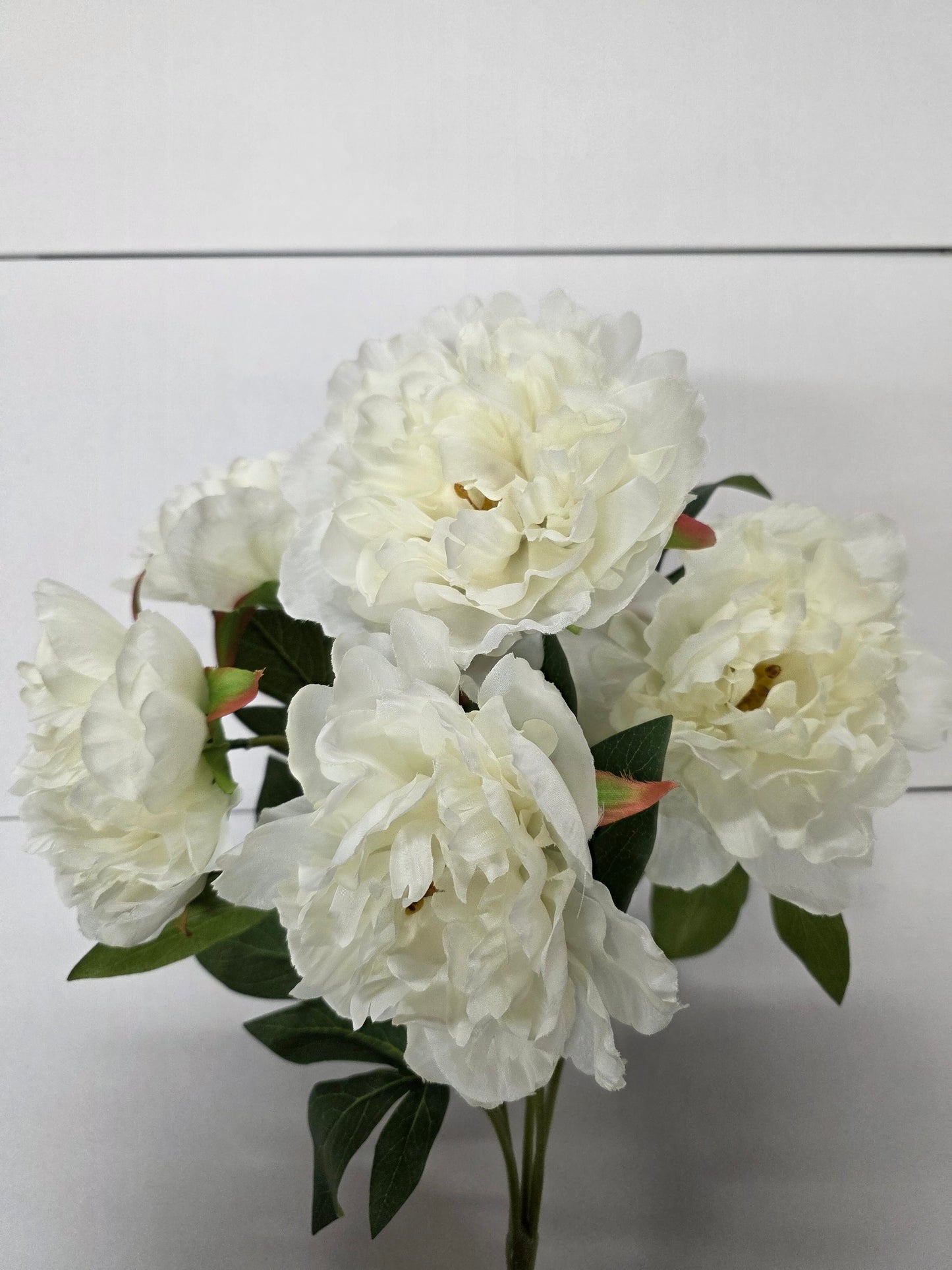 Artificial Peony Bush X5 White