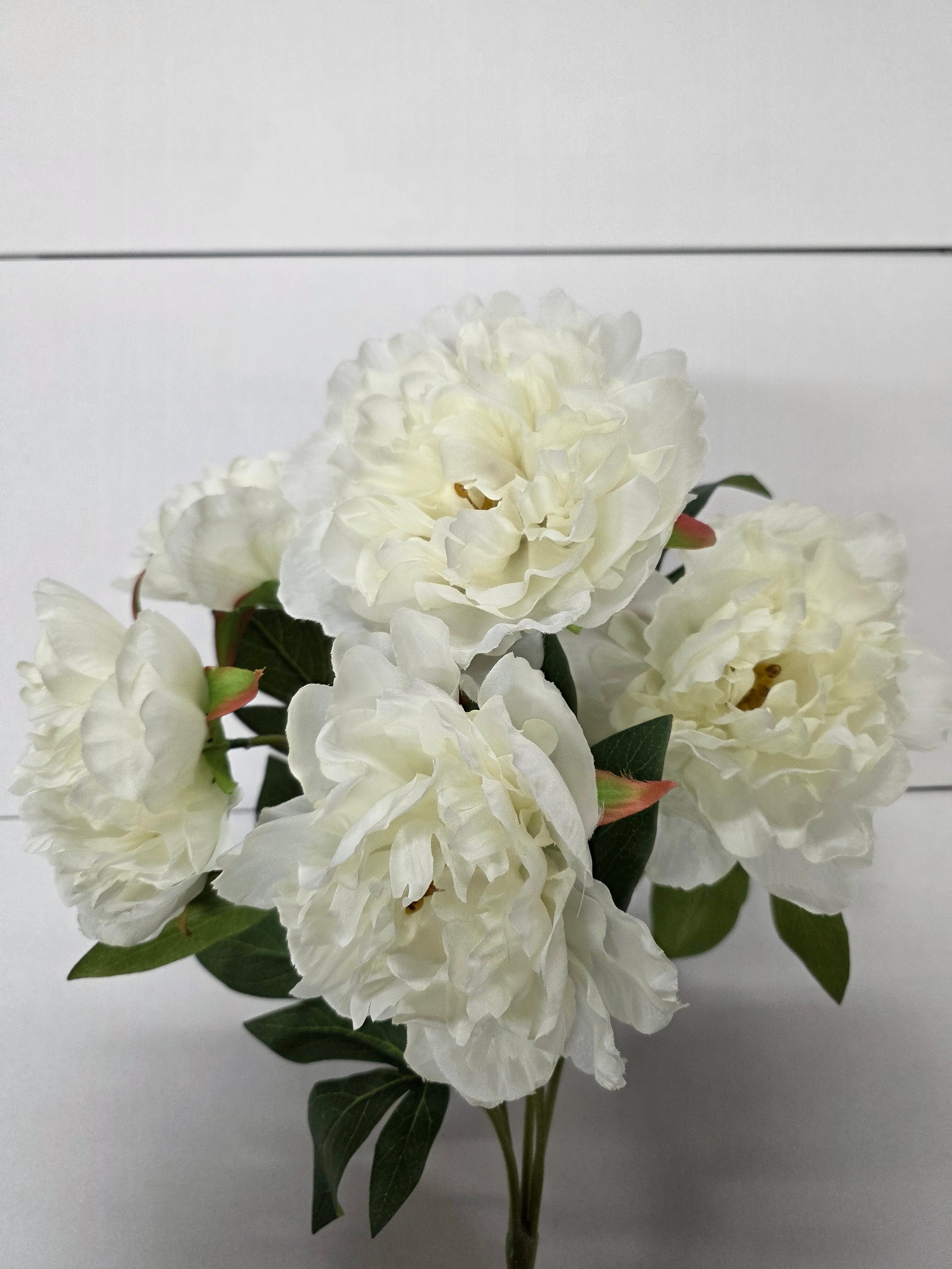 Artificial Peony Bush X5 White