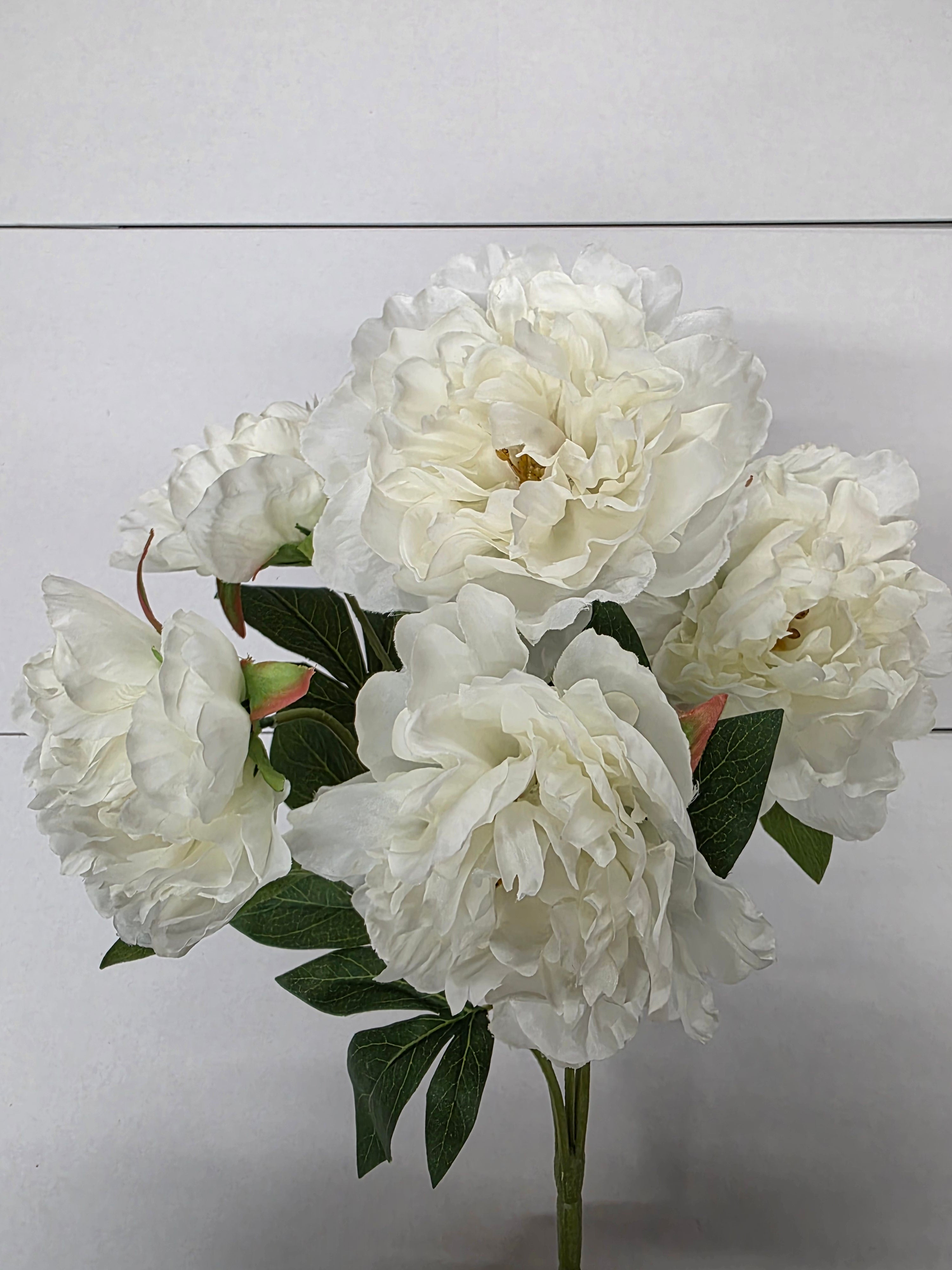 Artificial Peony Bush X5 White