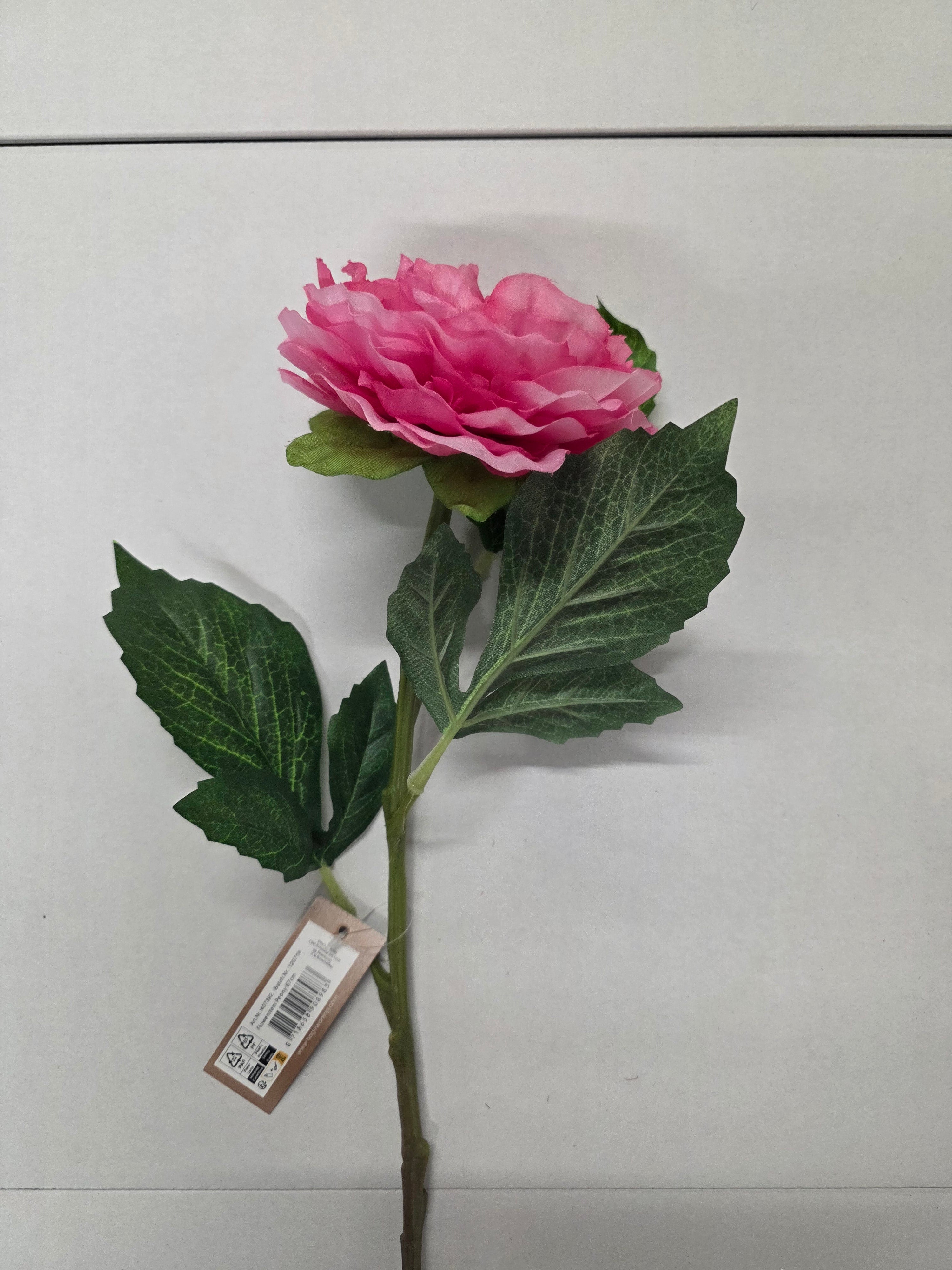 Artificial Peony Pink 67cm (PACK OF 2)