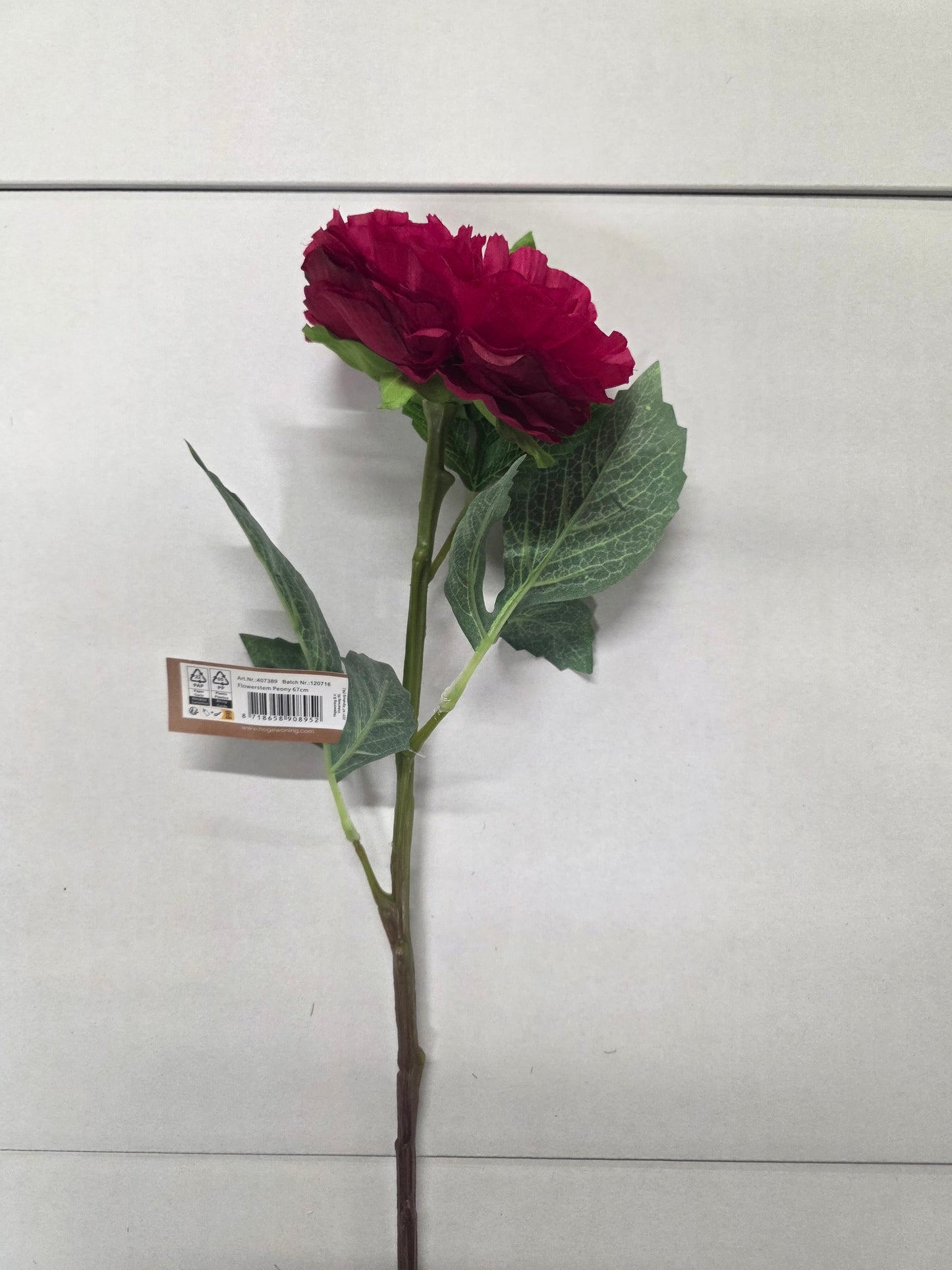 Artificial Peony Red 67cm (PACK OF 2)