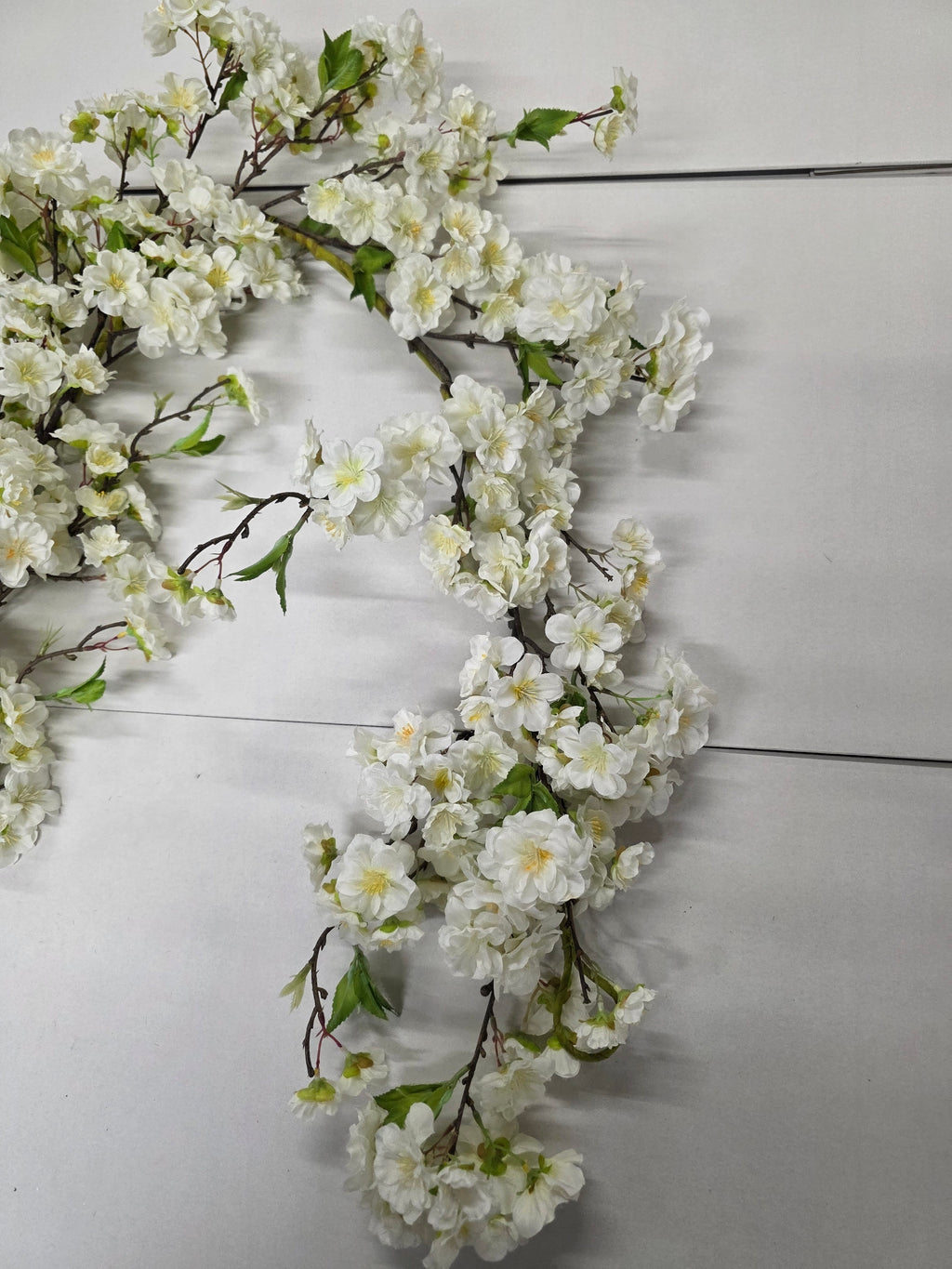 Artificial Garland Blossom White 120cm
