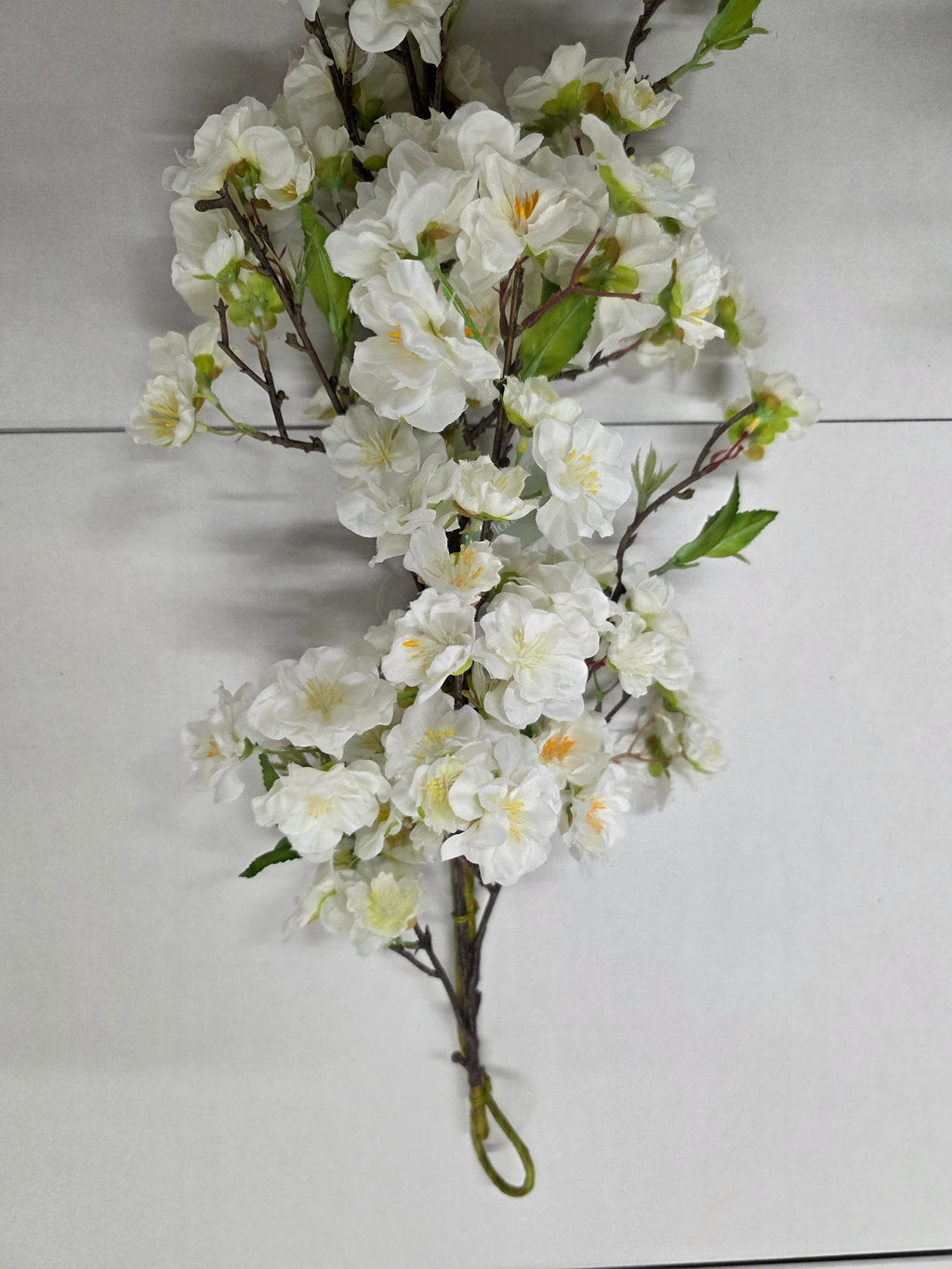Artificial Garland Blossom White 120cm