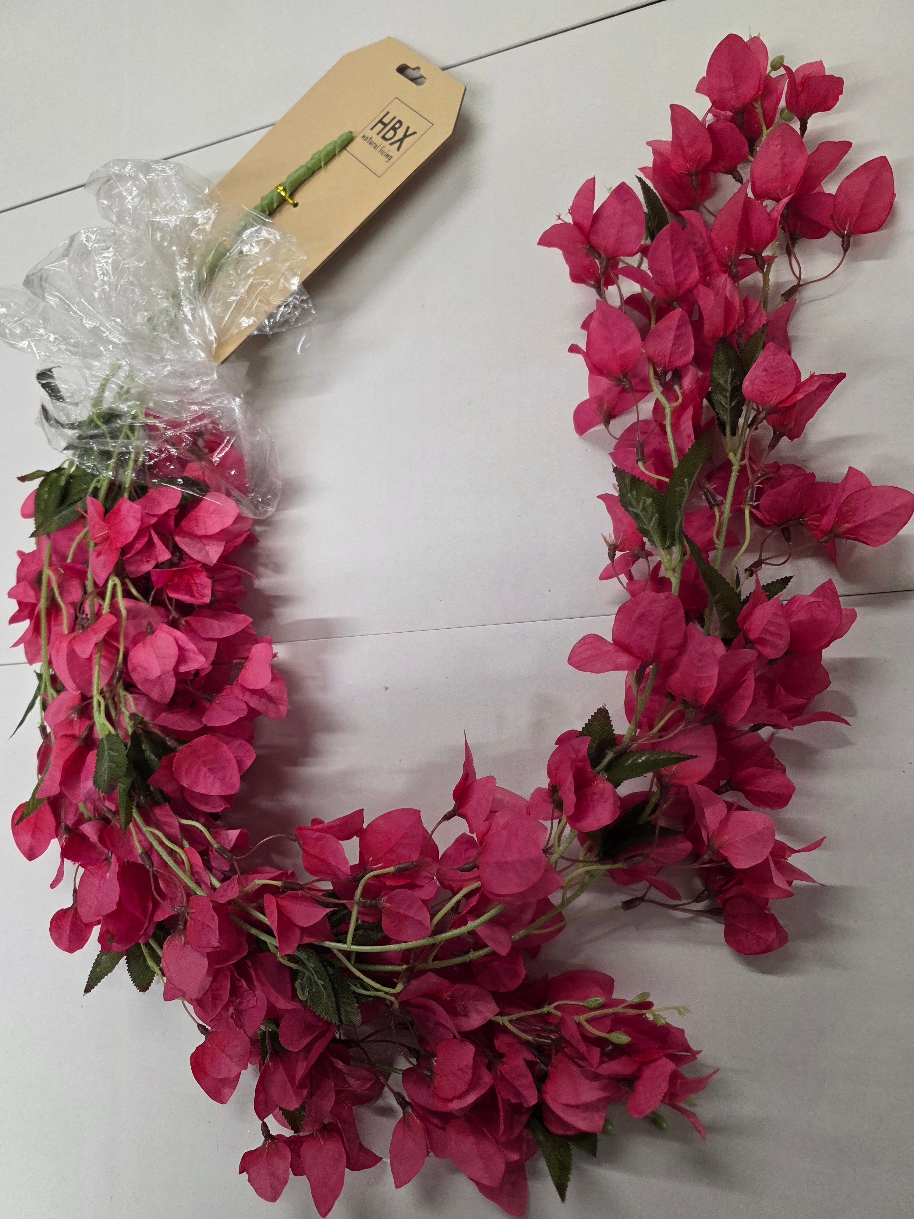 Artificial Garland Bougainvillea 126cm Dark Pink
