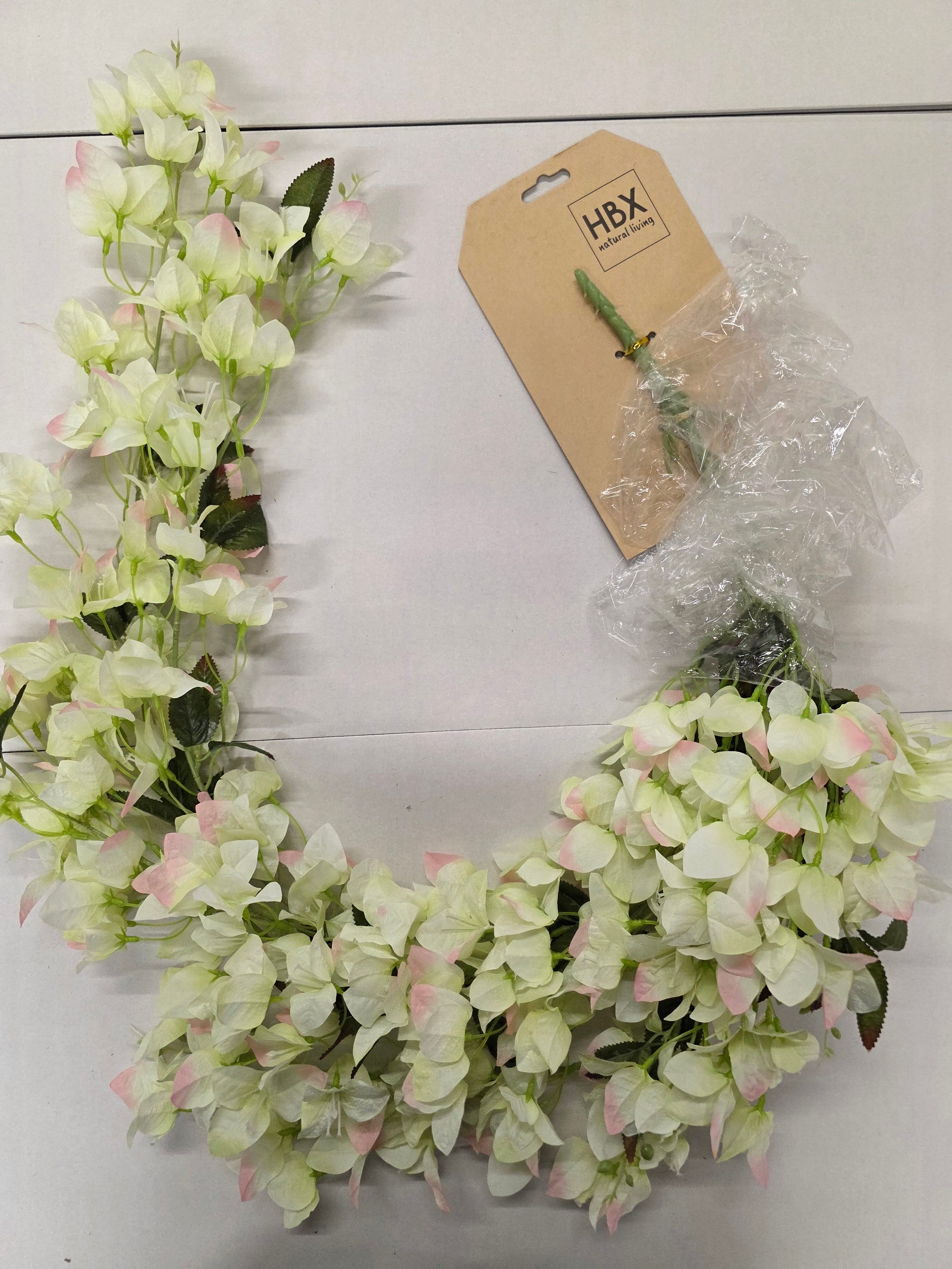 Artificial Garland Bougainvillea 126cm Pale Green