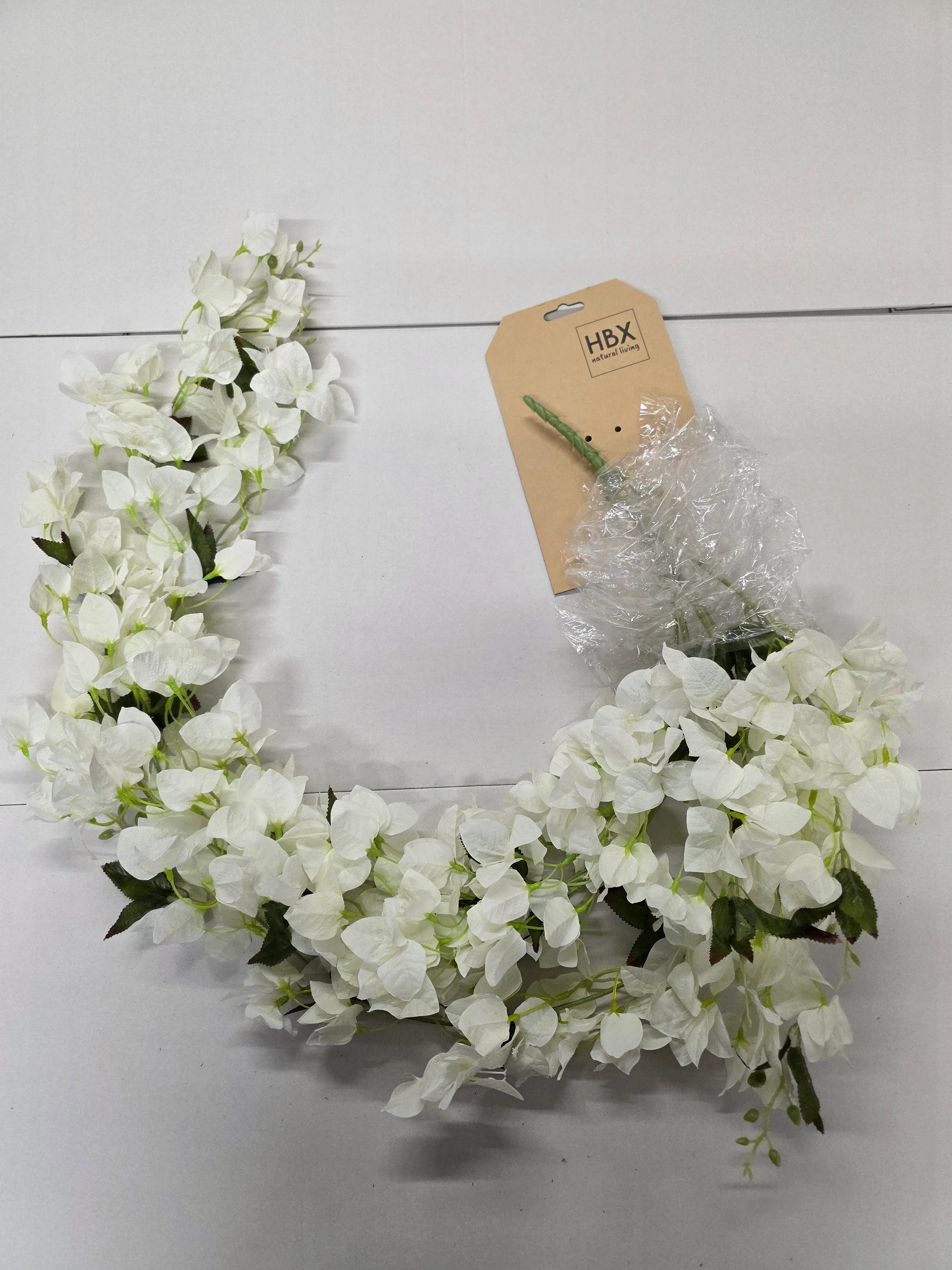 Artificial Garland Bougainvillea 126cm White
