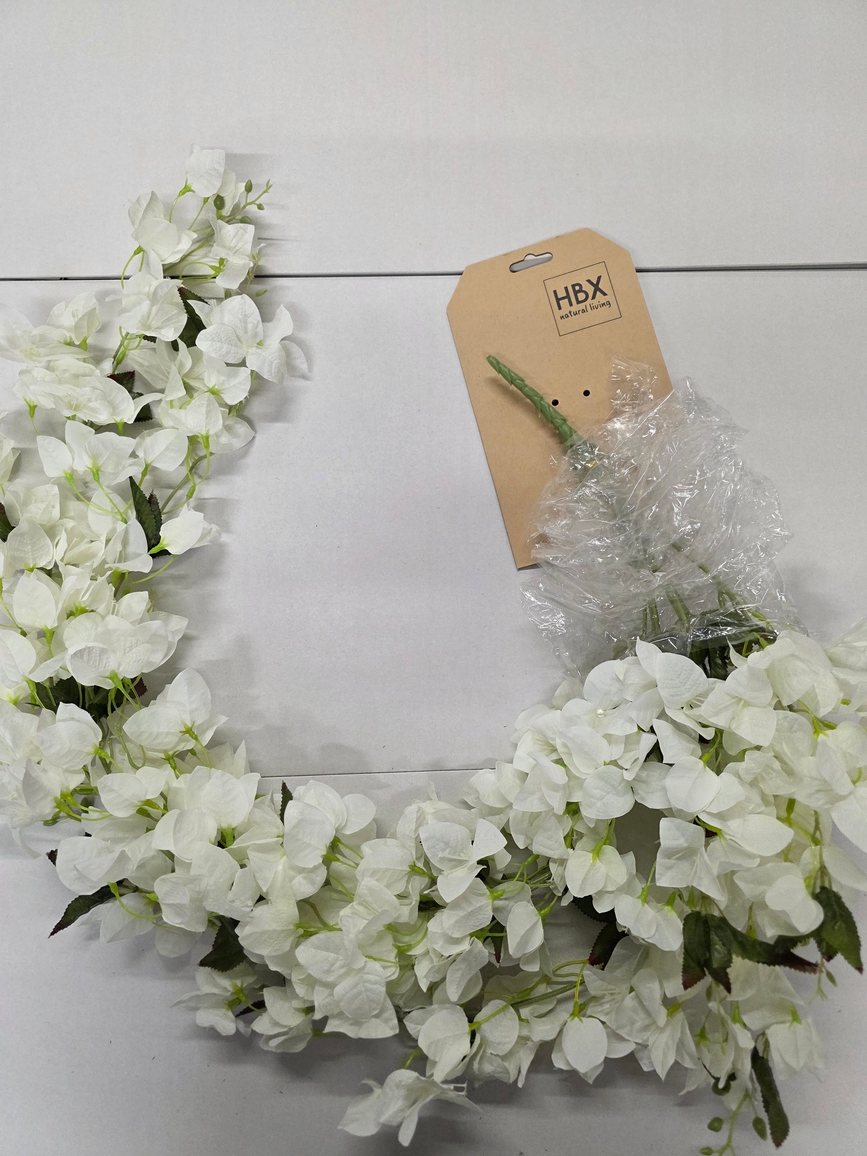 Artificial Garland Bougainvillea 126cm White