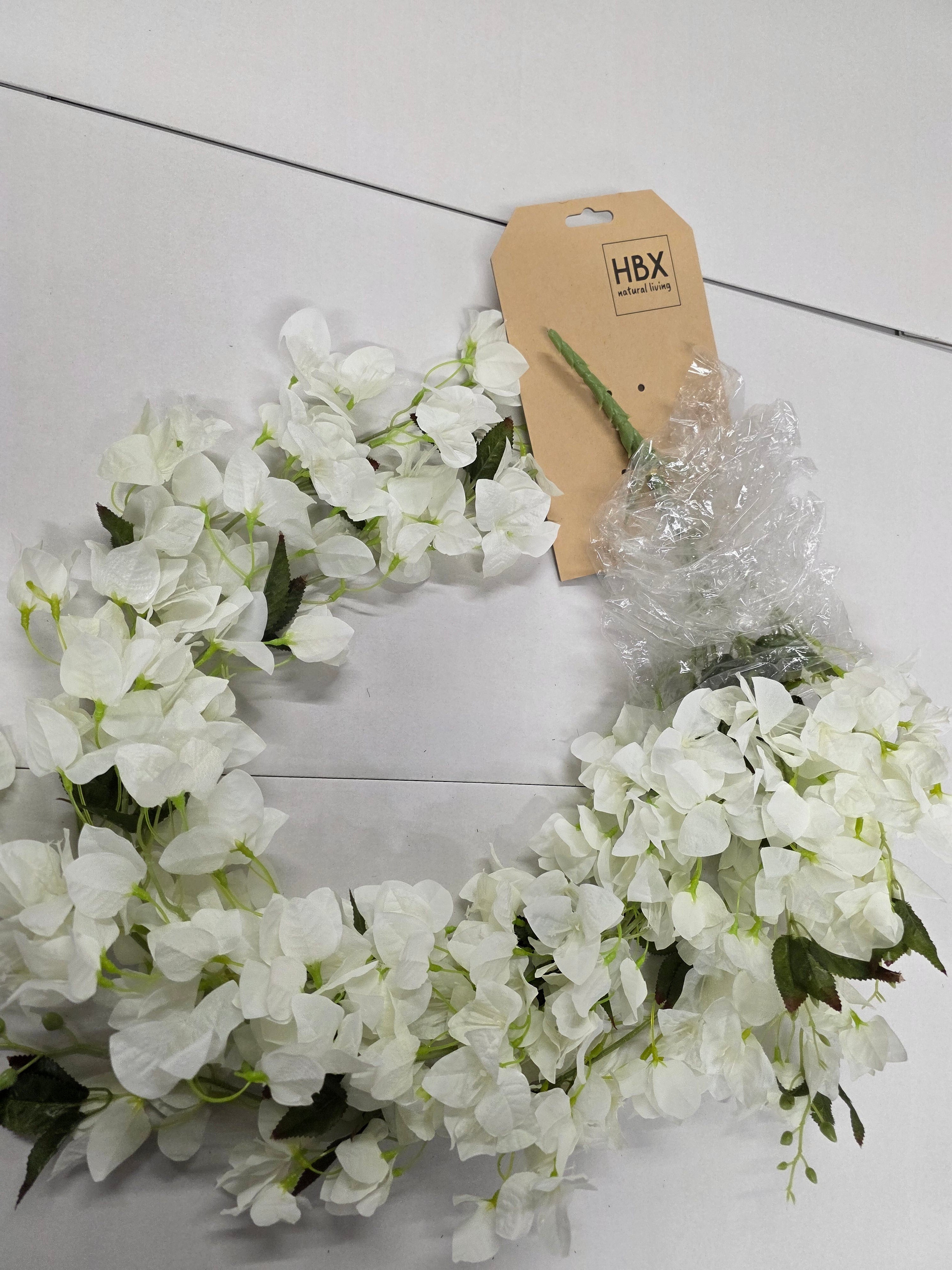 Artificial Garland Bougainvillea 126cm White