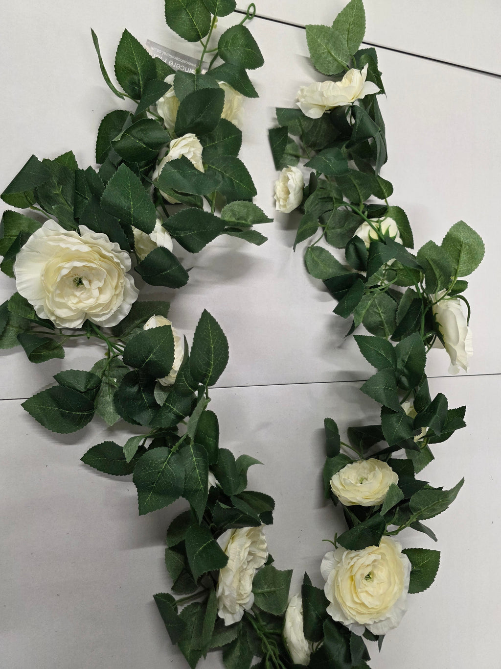 Artificial Garland Camellia 180cm Cream