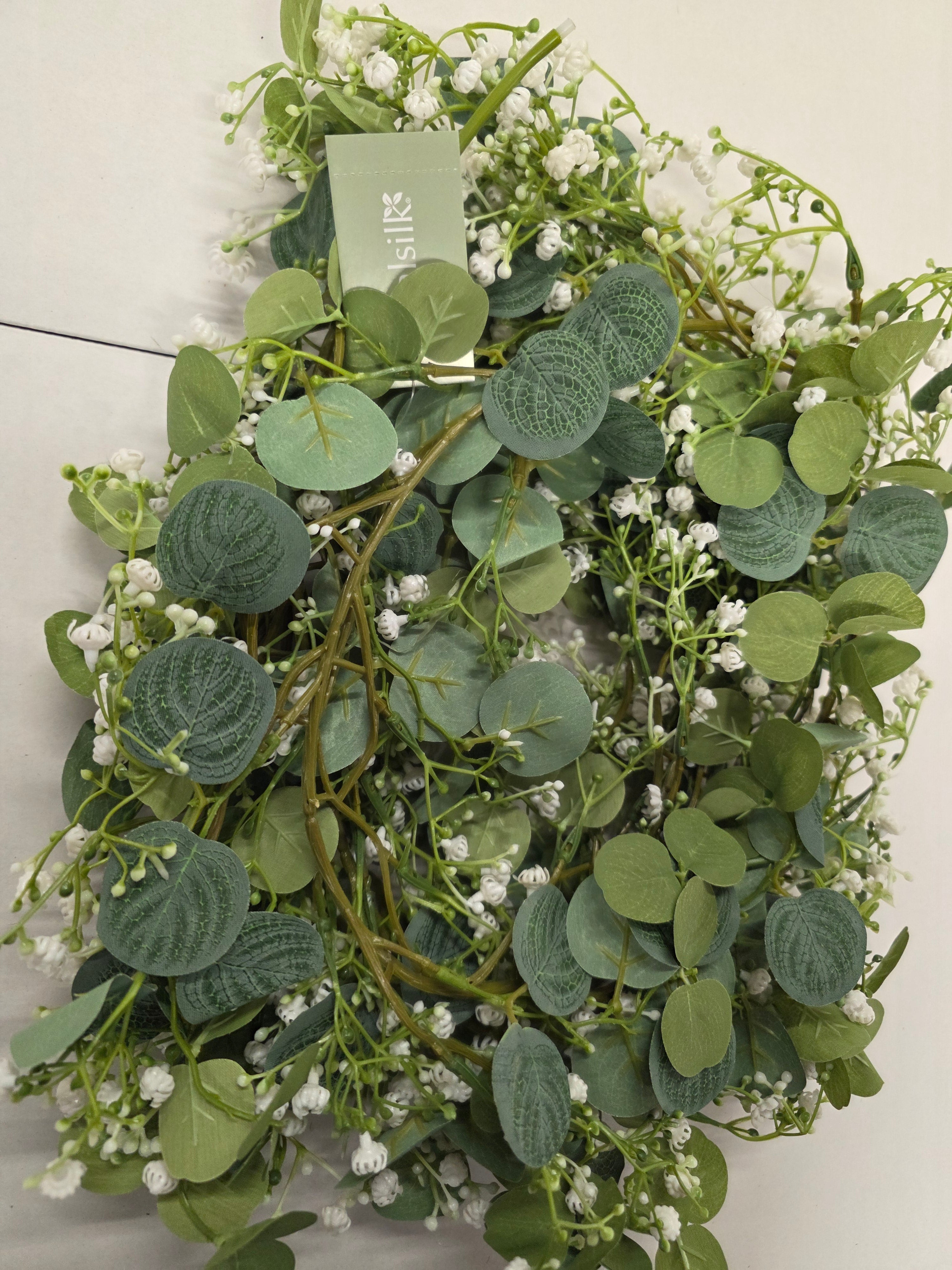 Artificial Garland Gypso Eucalyptus 180cm