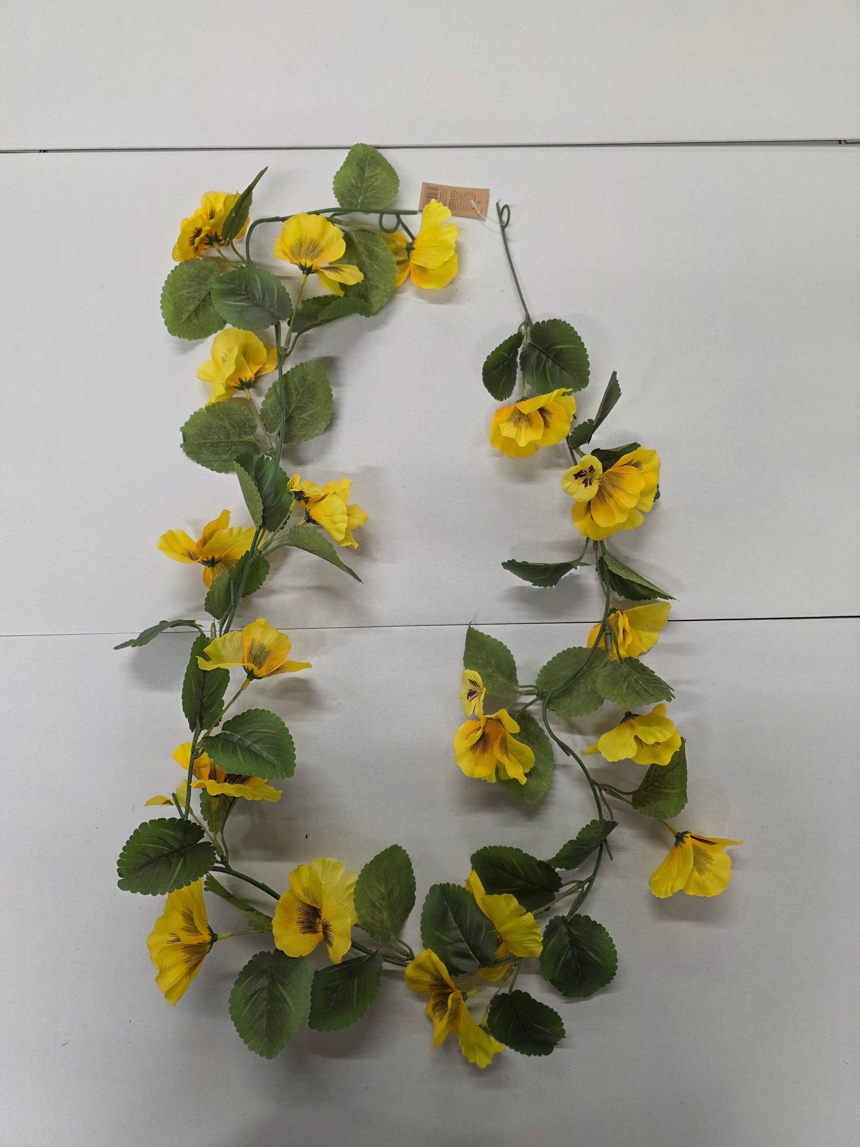 Artificial Garland Pansy Yellow 150cm (PACK OF 2)