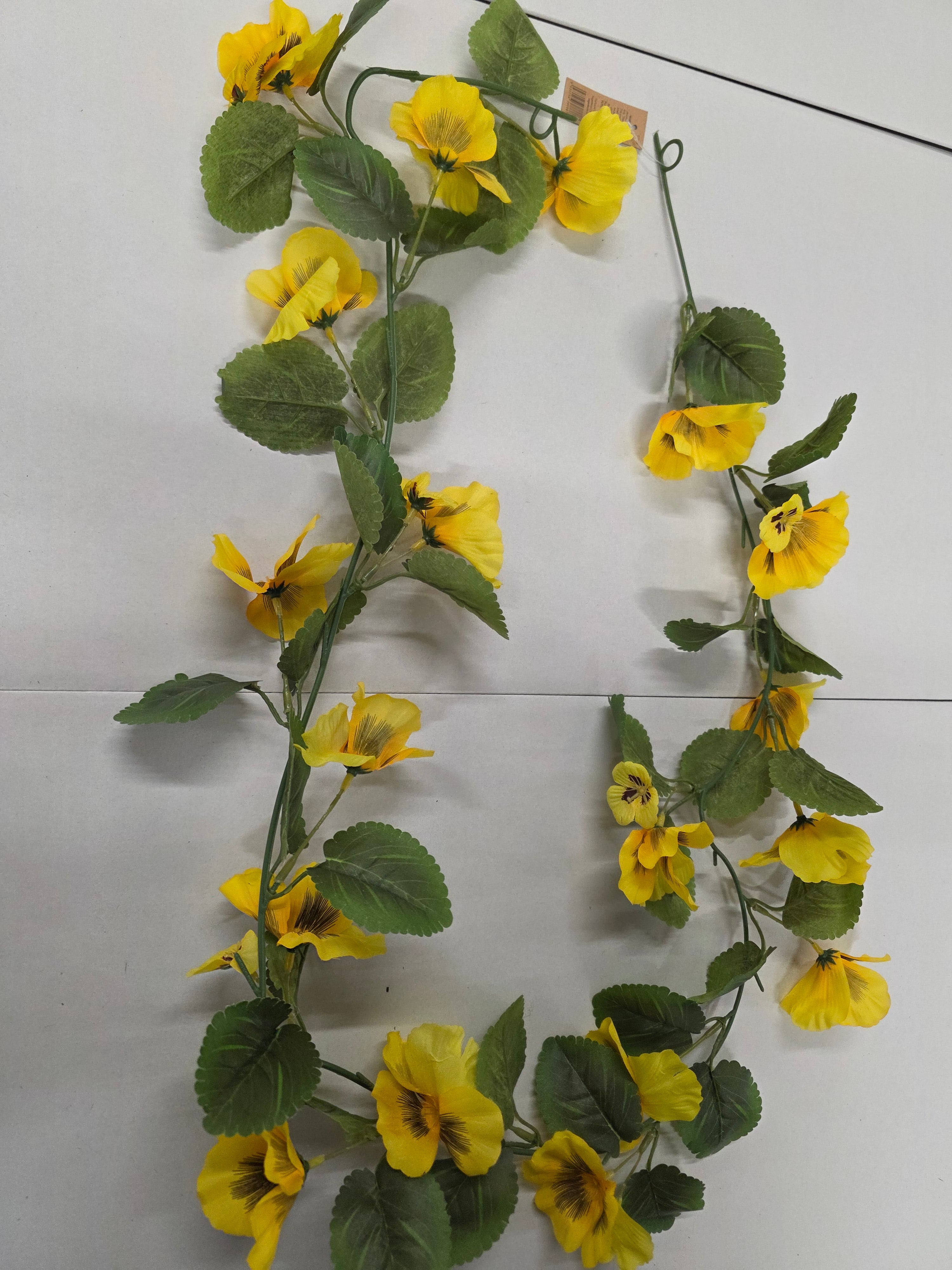 Artificial Garland Pansy Yellow 150cm (PACK OF 2)