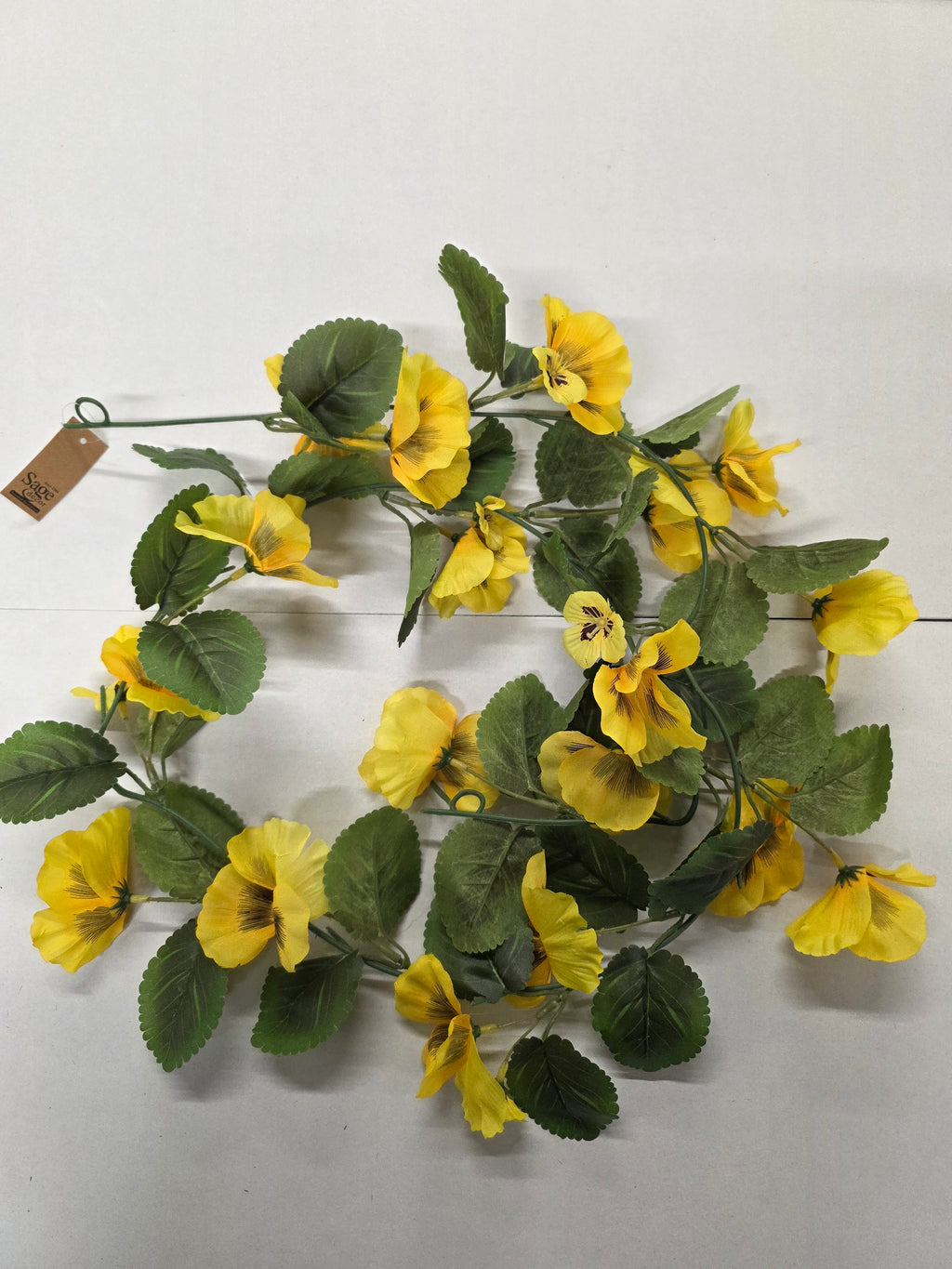 Artificial Garland Pansy Yellow 150cm (PACK OF 2)