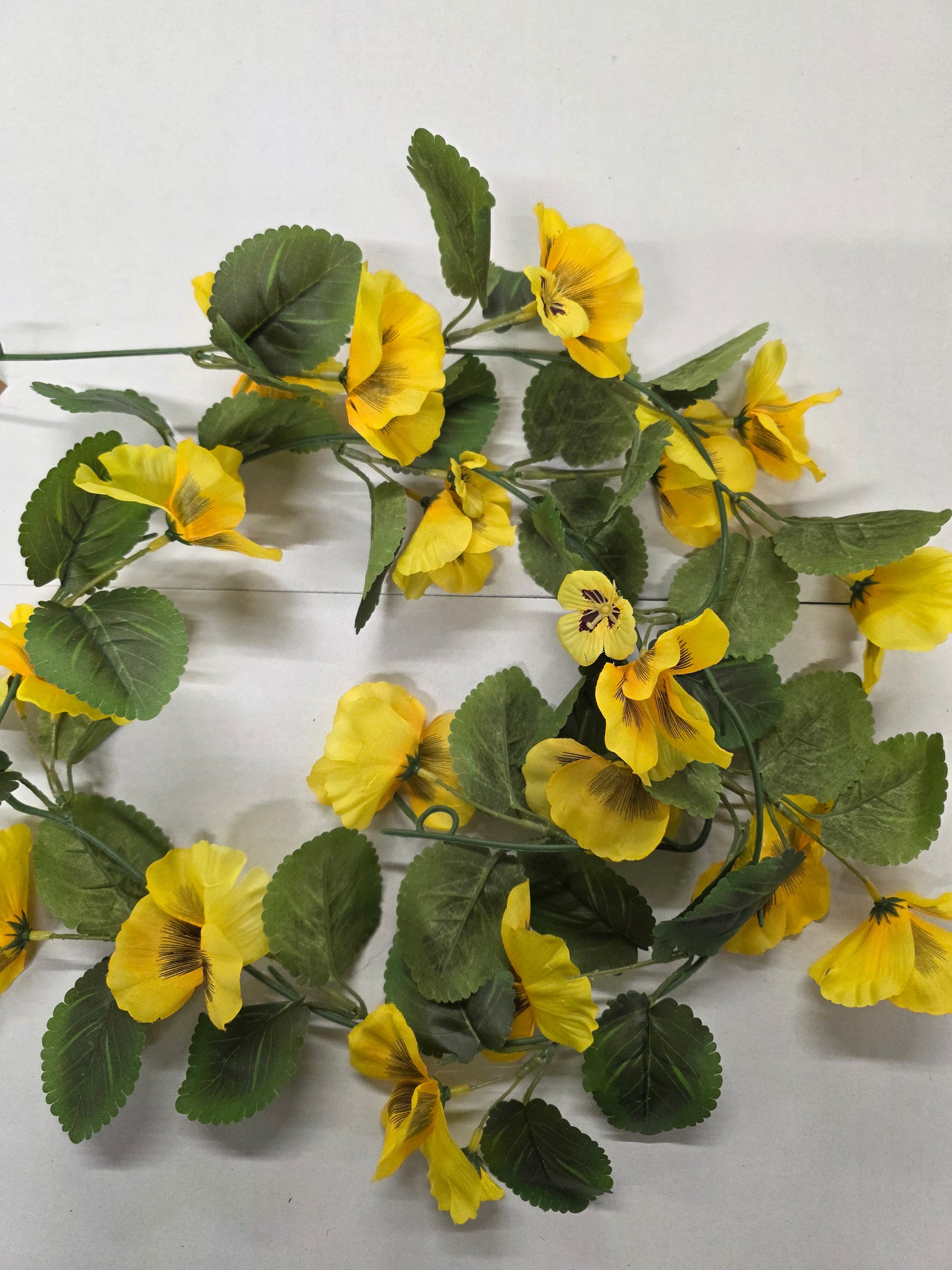 Artificial Garland Pansy Yellow 150cm (PACK OF 2)