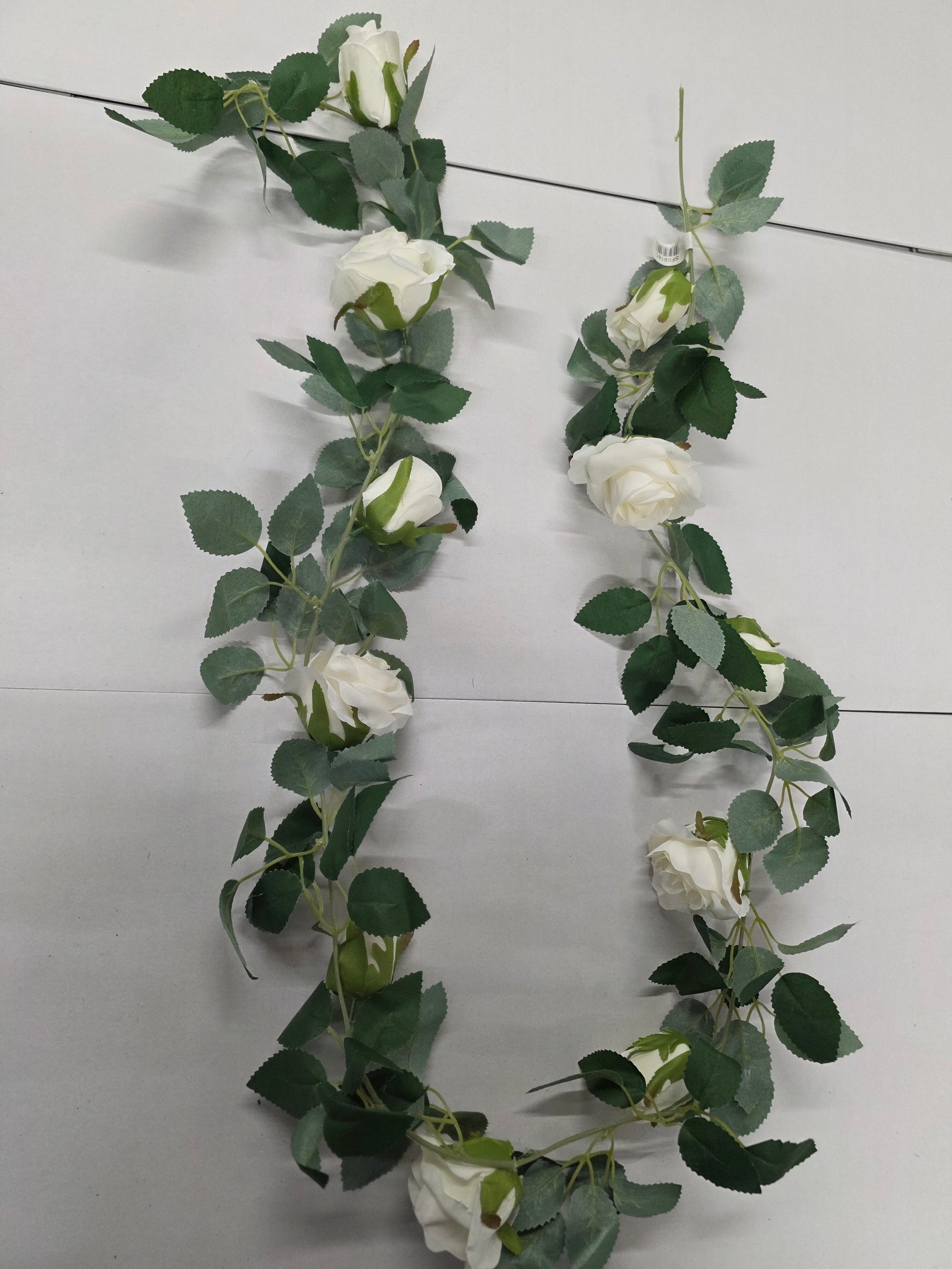 Artificial Garland Rose Cream 175cm