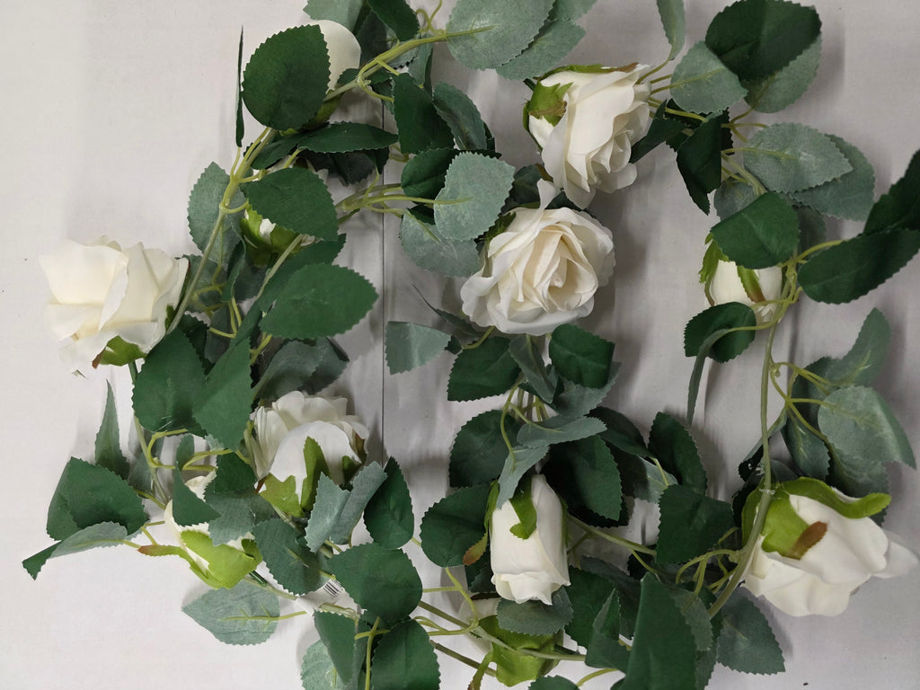 Artificial Garland Rose Cream 175cm