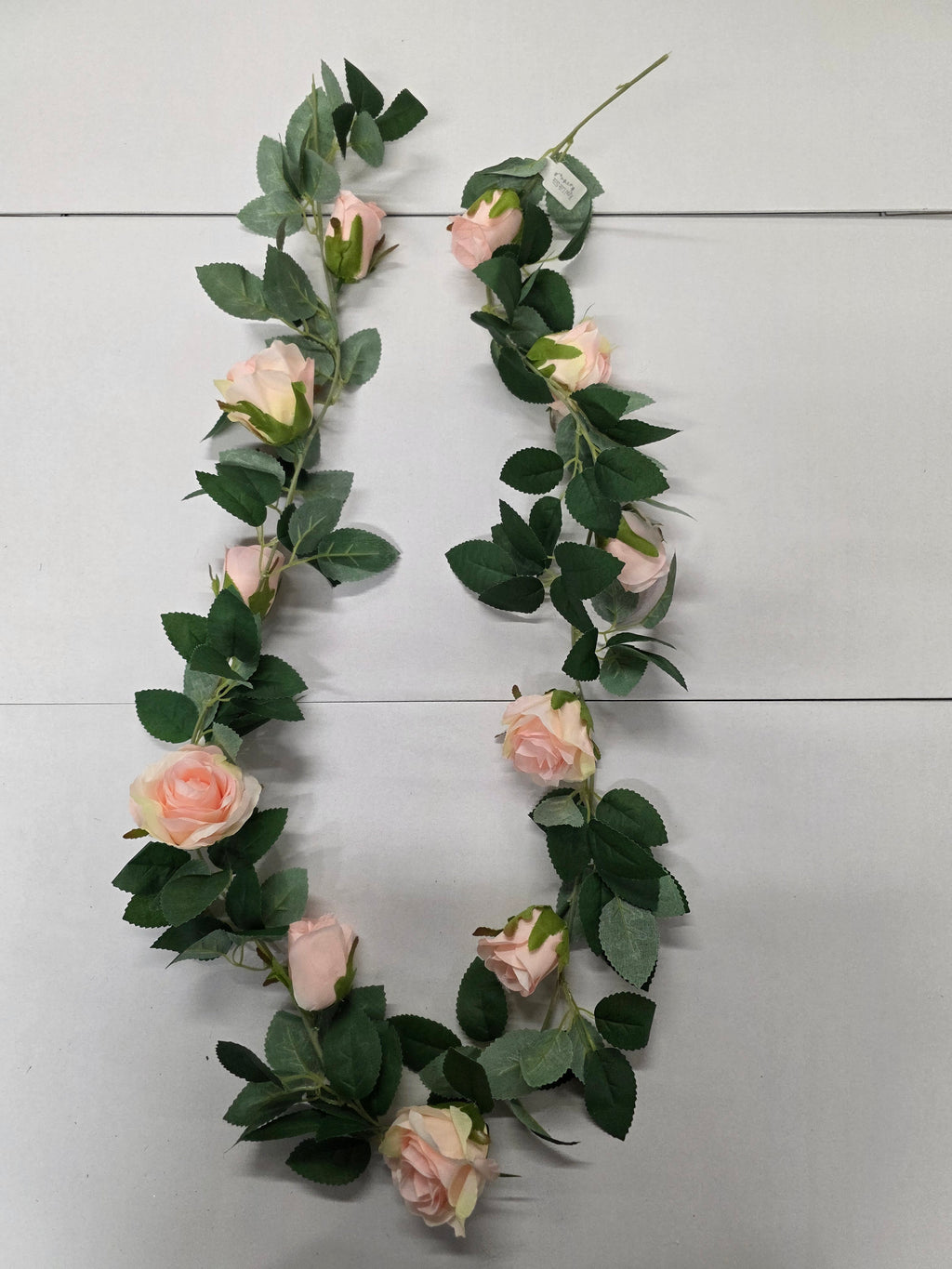 Artificial Garland Rose Light Pink 175cm