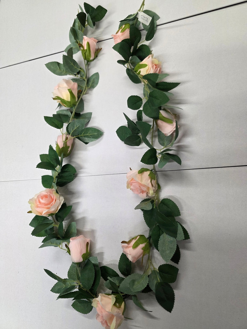 Artificial Garland Rose Light Pink 175cm