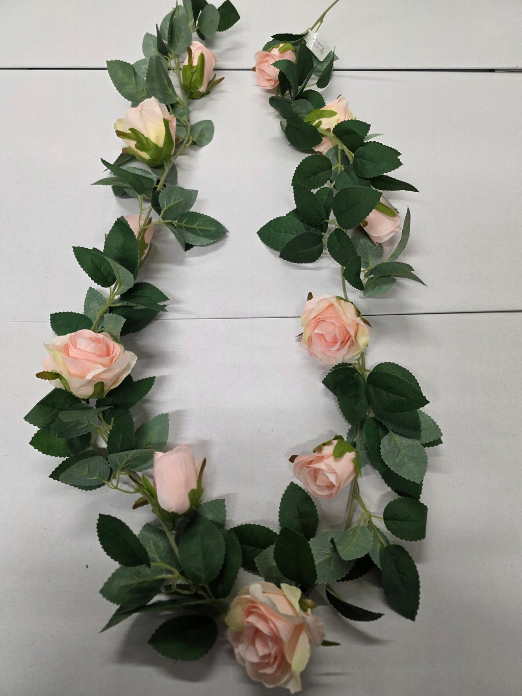 Artificial Garland Rose Light Pink 175cm